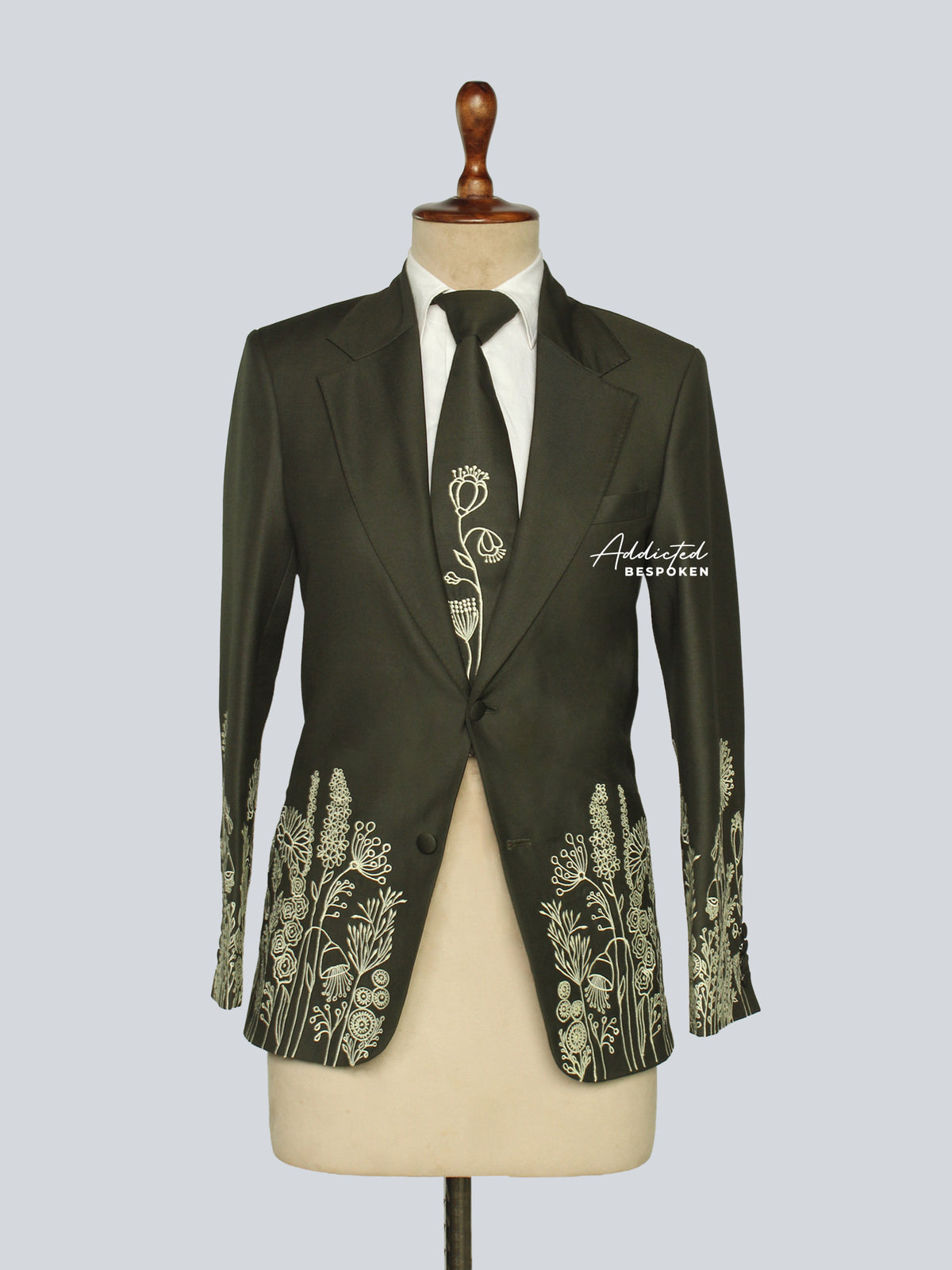 Olive Green Groom suit Addicted Bespoken