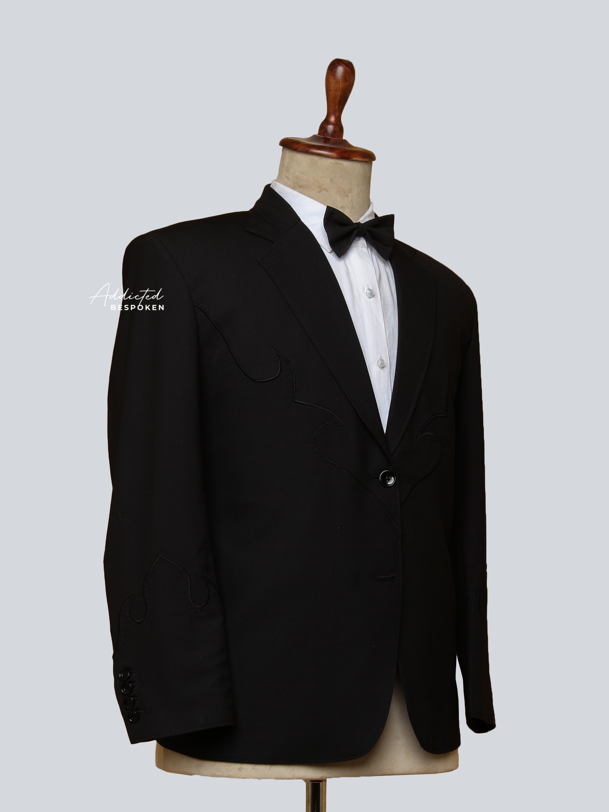Black Peak Lapel Suit Addicted Bespoken