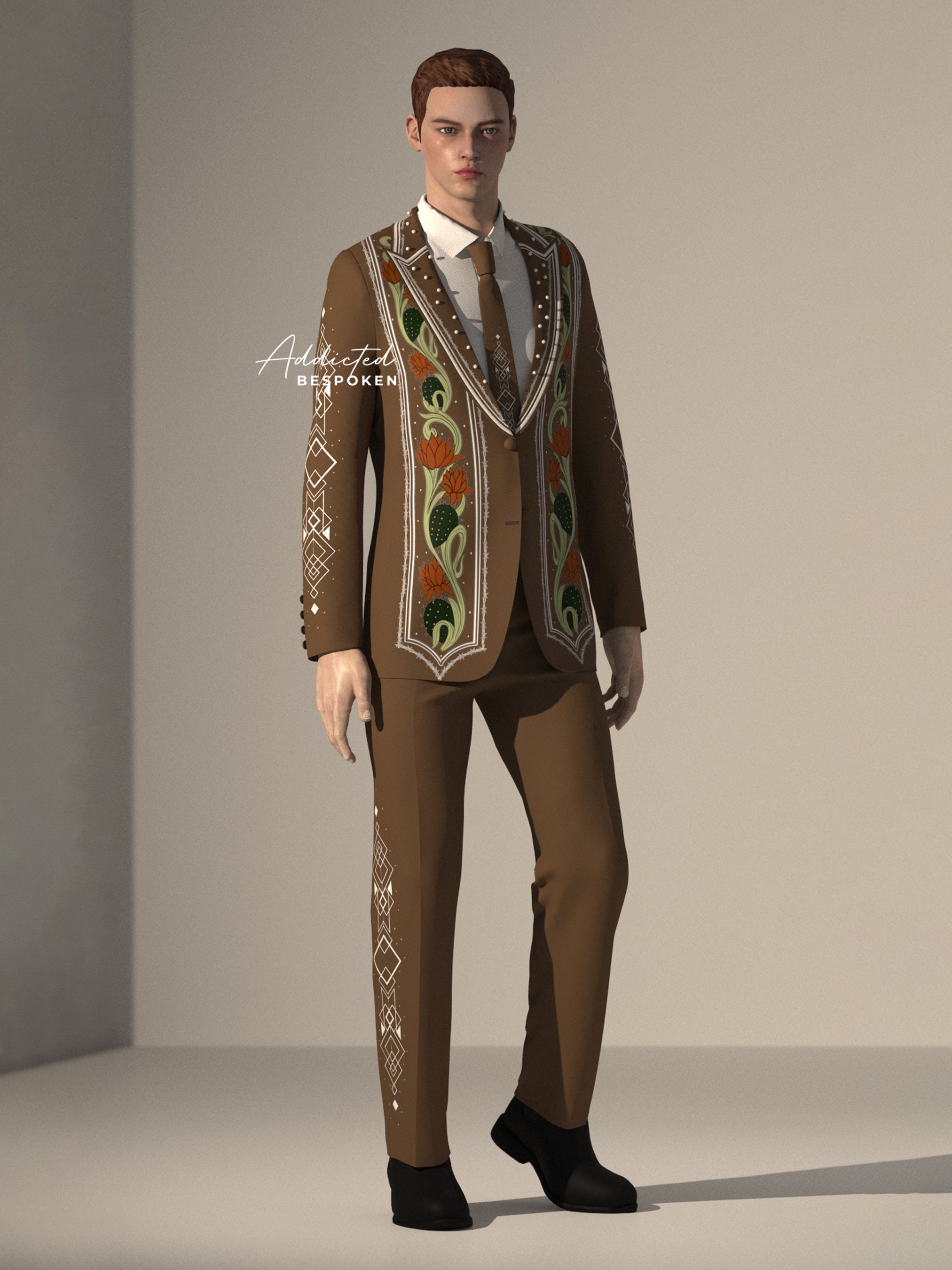 Rustic Cactus Embroidered Ensemble