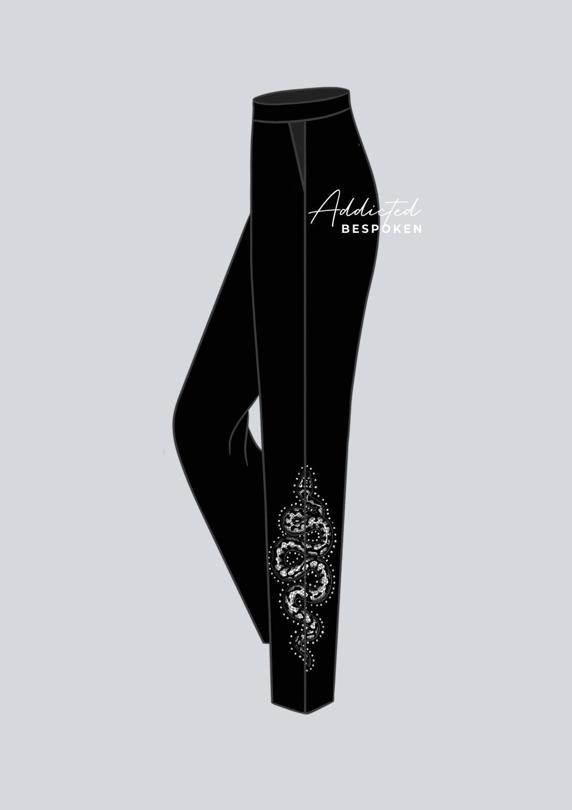 Snake Embroidered Black Suit Addicted Bespoken