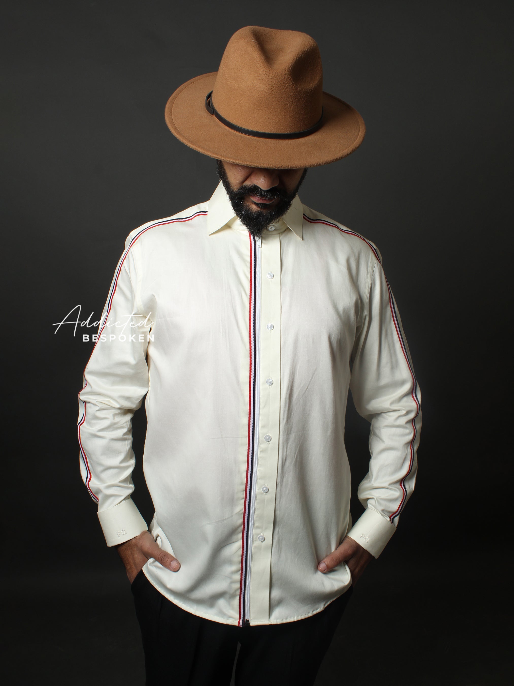 Ivory Zip Tape Shirt Addicted Bespoken