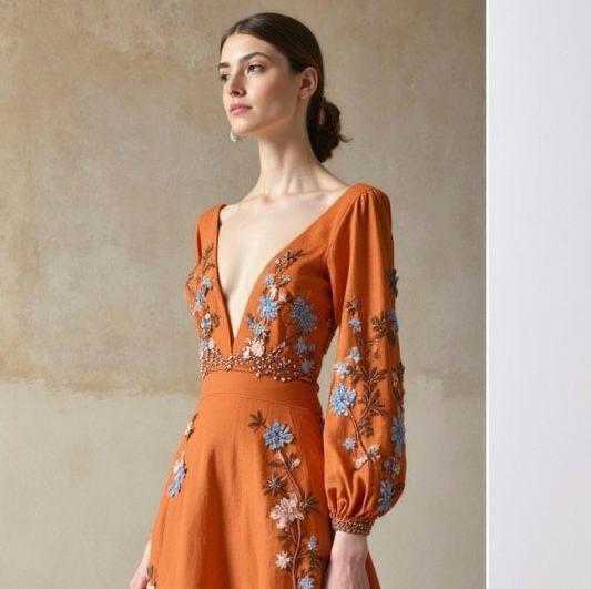 Bohemian Bloom Long Sleeve Gown