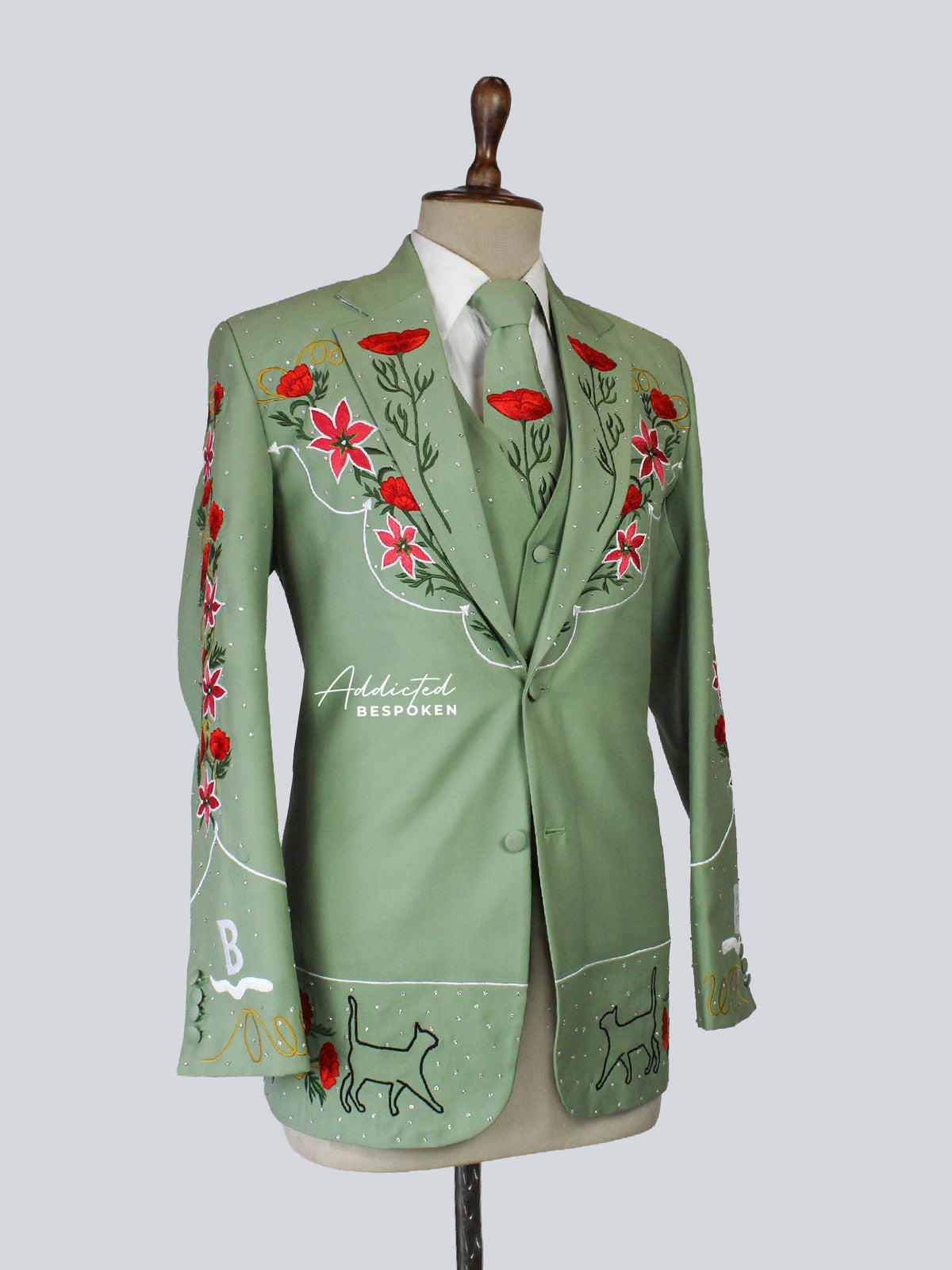 Men's Olive Green Suit Addicted Bespoken