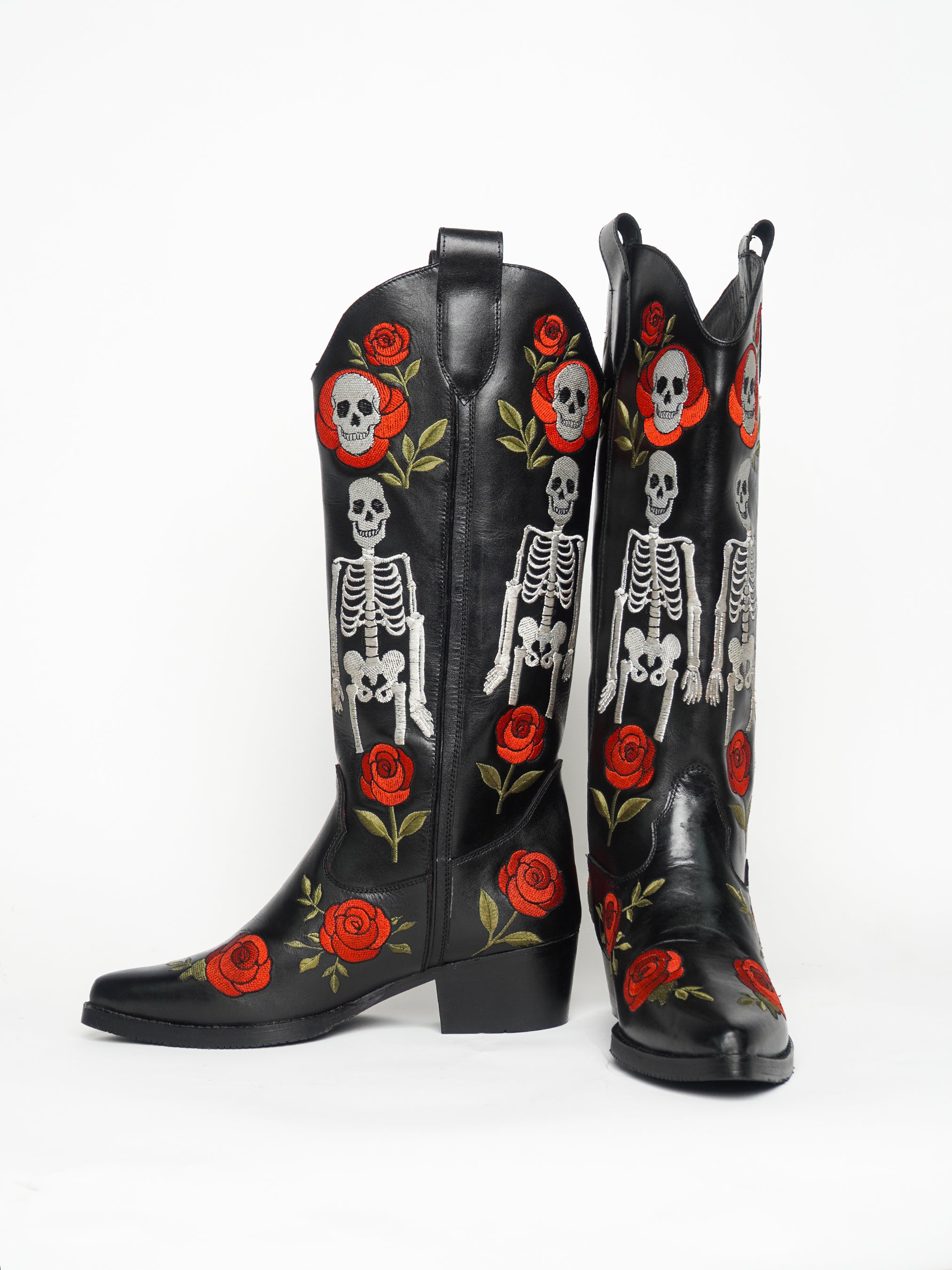 Floral Skull Boots Addicted Bespoken