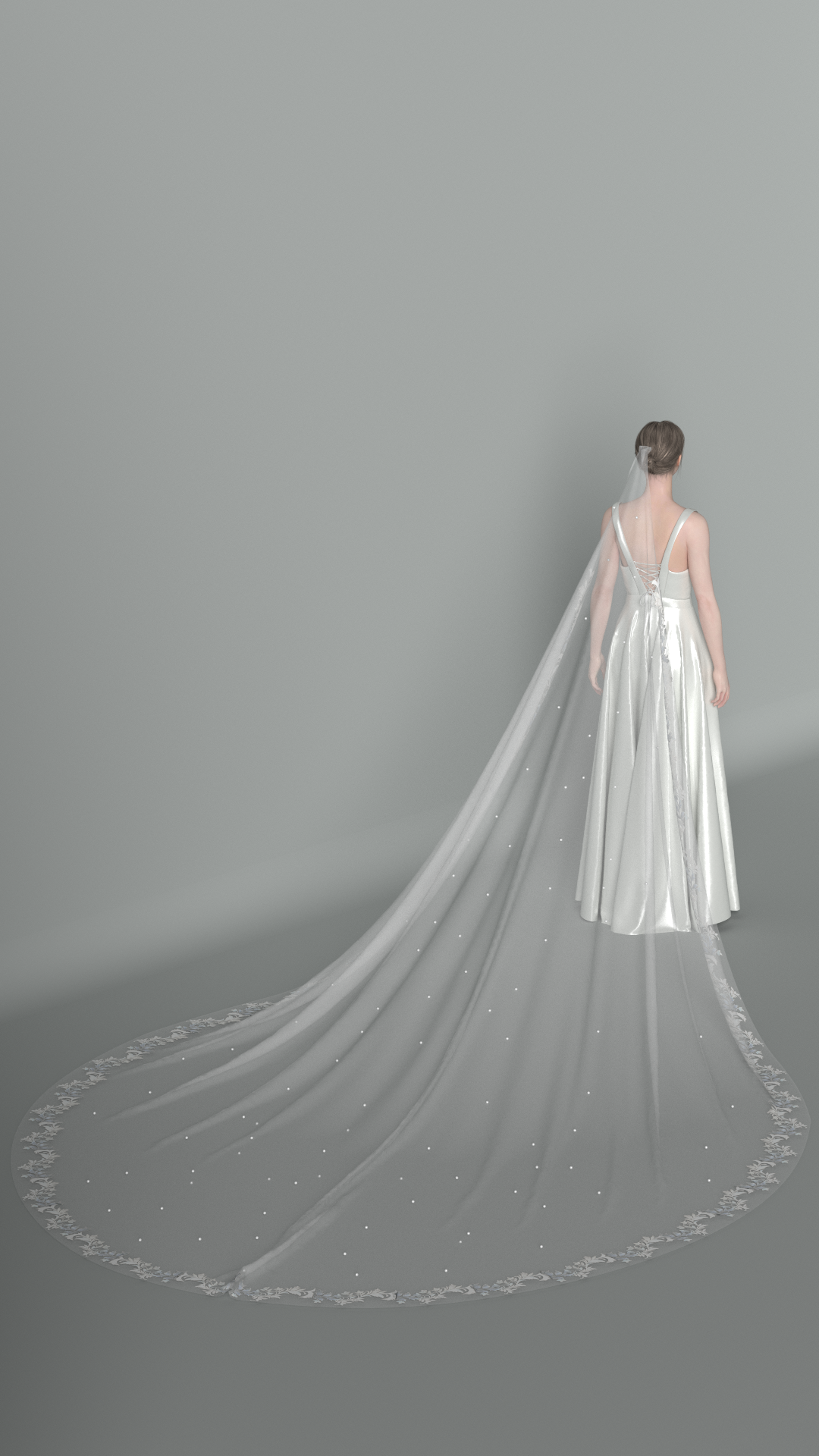 Cathedral veil for Kaitlyn with rhinestones