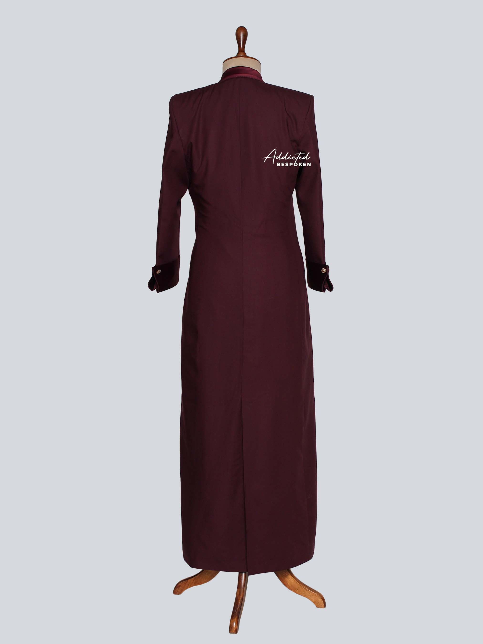 Burgundy Long Coat Women Addicted Bespoken