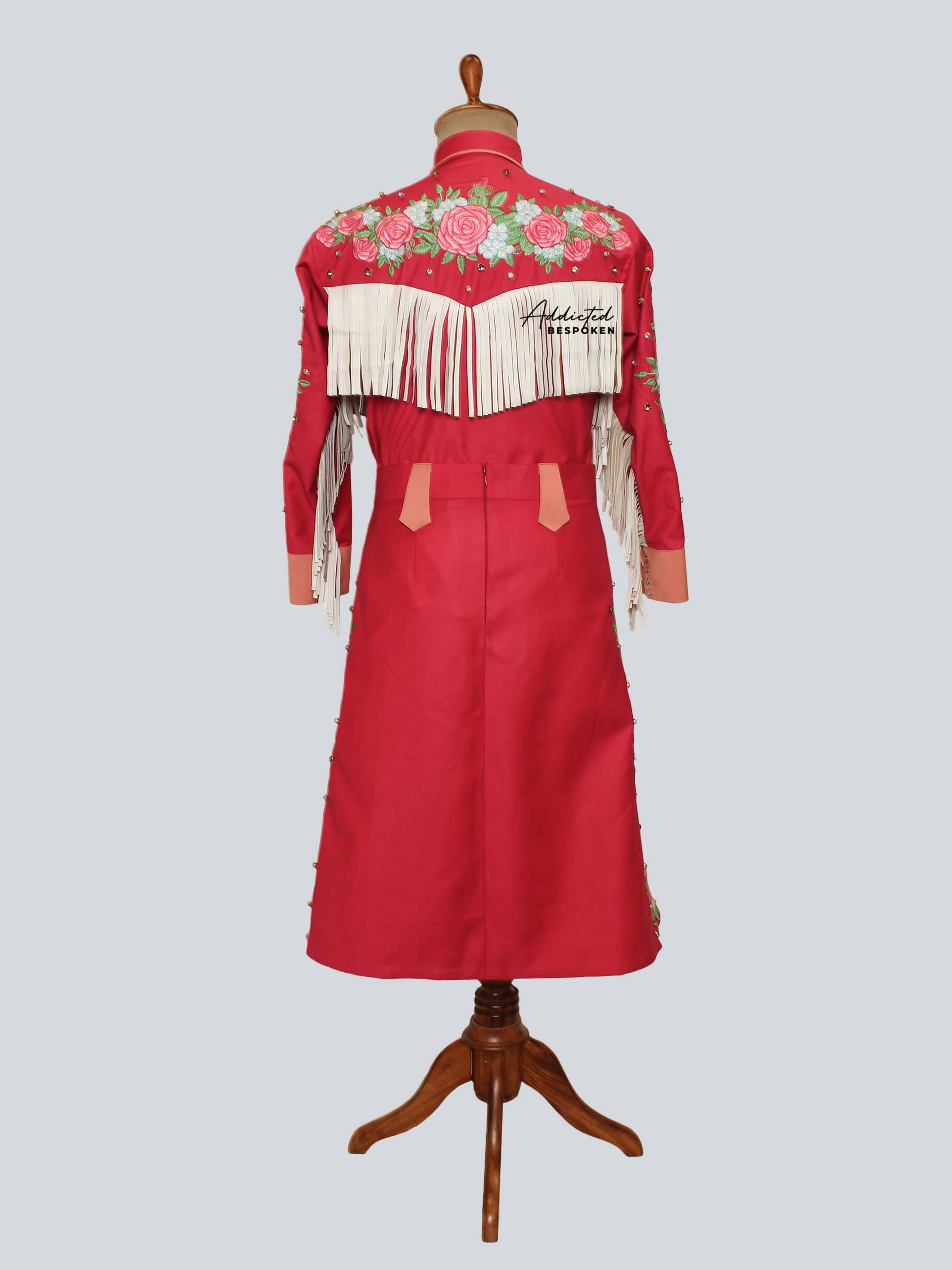 Floral Fringe Western Shirt & Skirt Set Addicted Bespoken