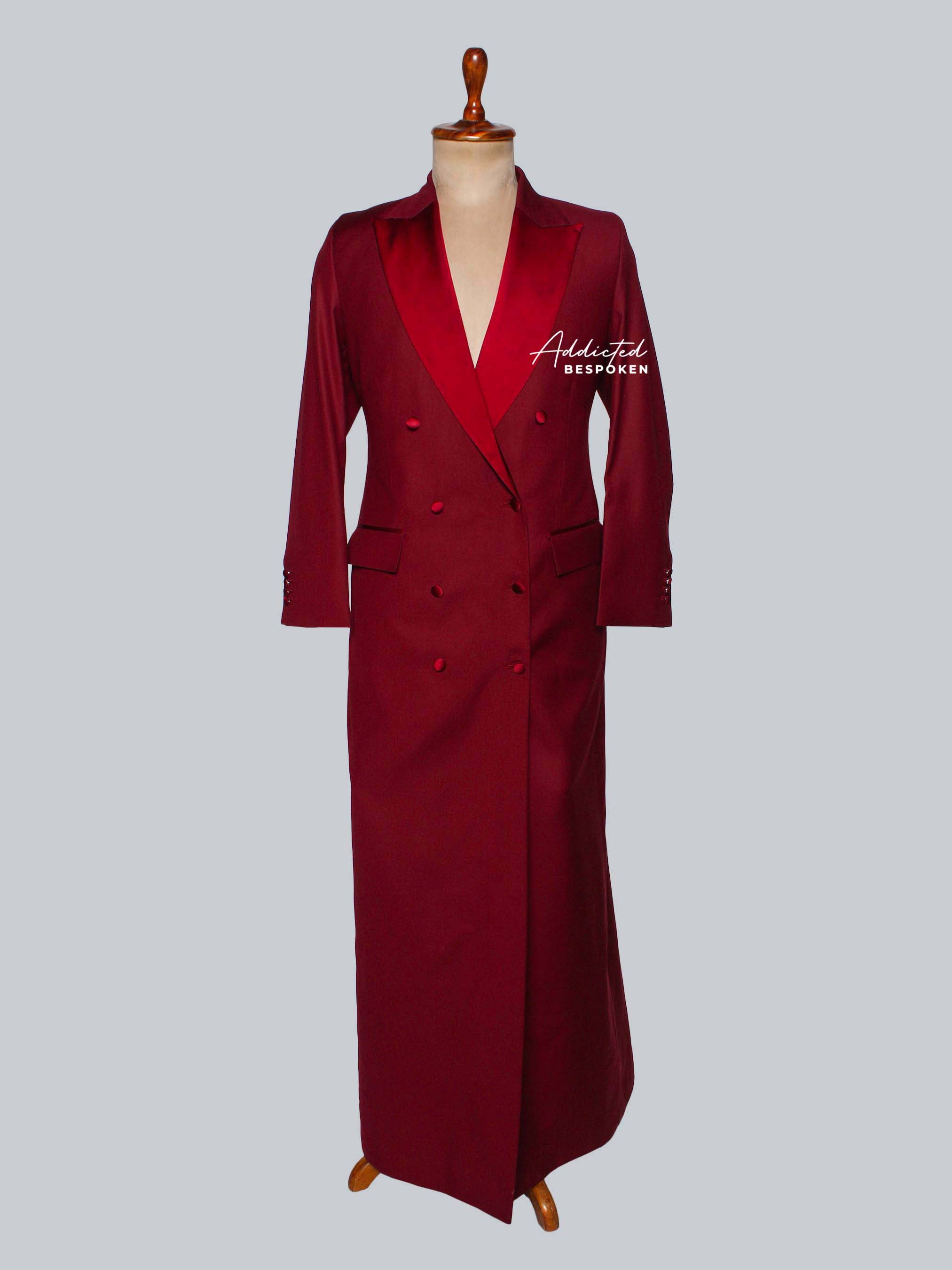 Burgundy Long Coat Women Addicted Bespoken