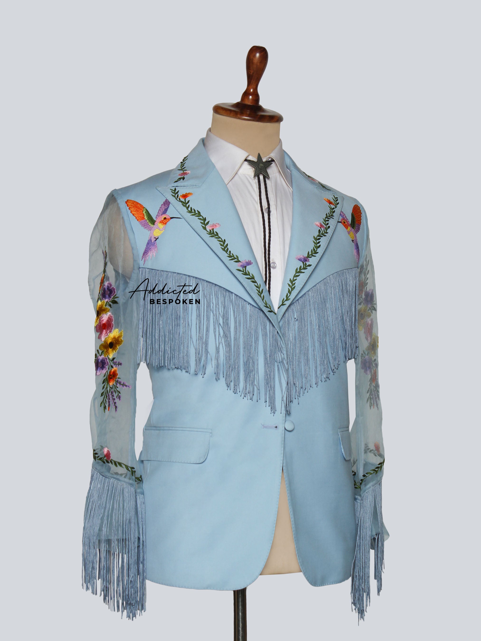 Handcrafted Floral Fringe Suit Addicted Bespoken