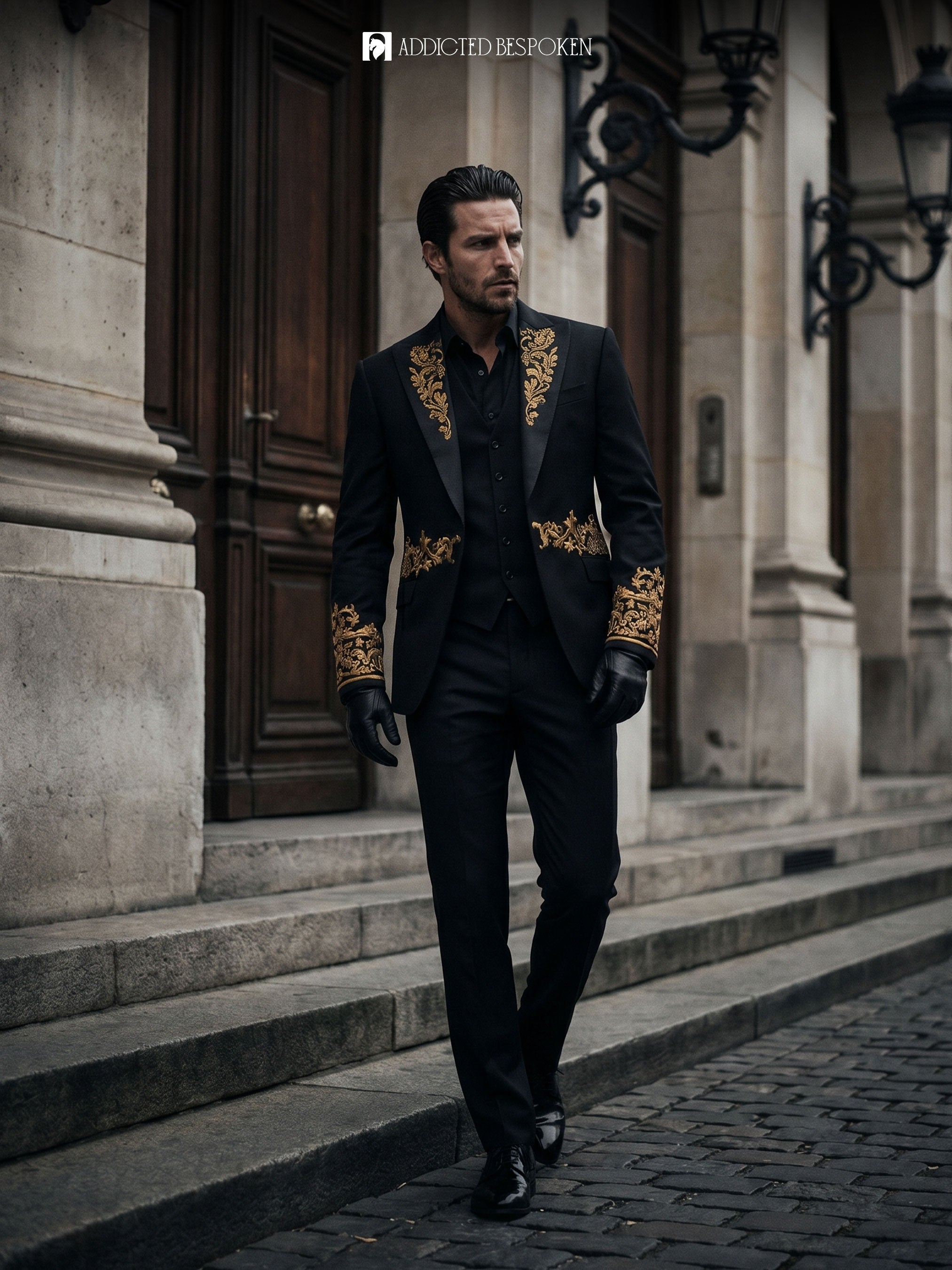 Black Gothic Suit with Cape Addicted Bespoken