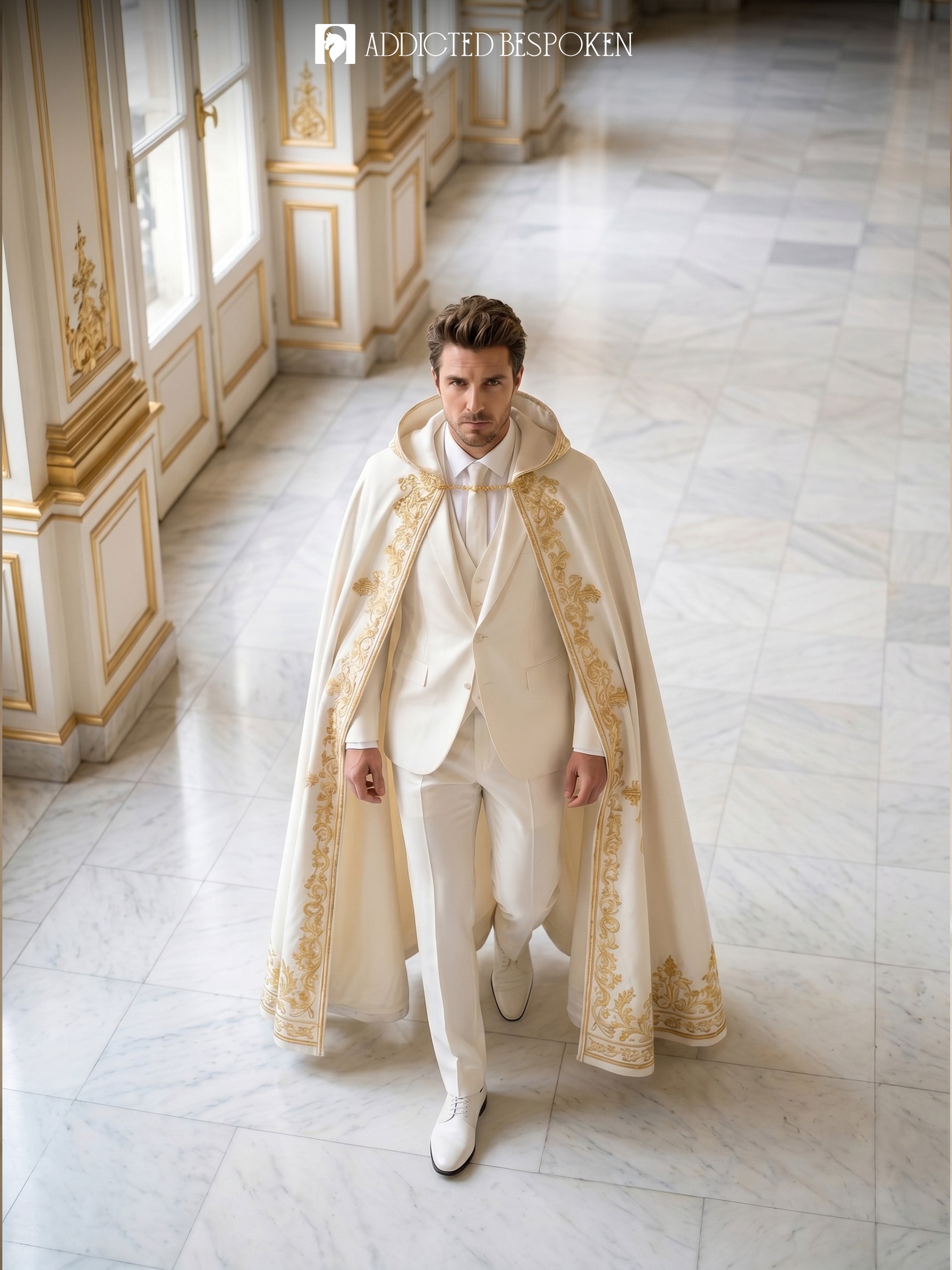 Embroidered Royal Cape Suit Ensemble Addicted Bespoken