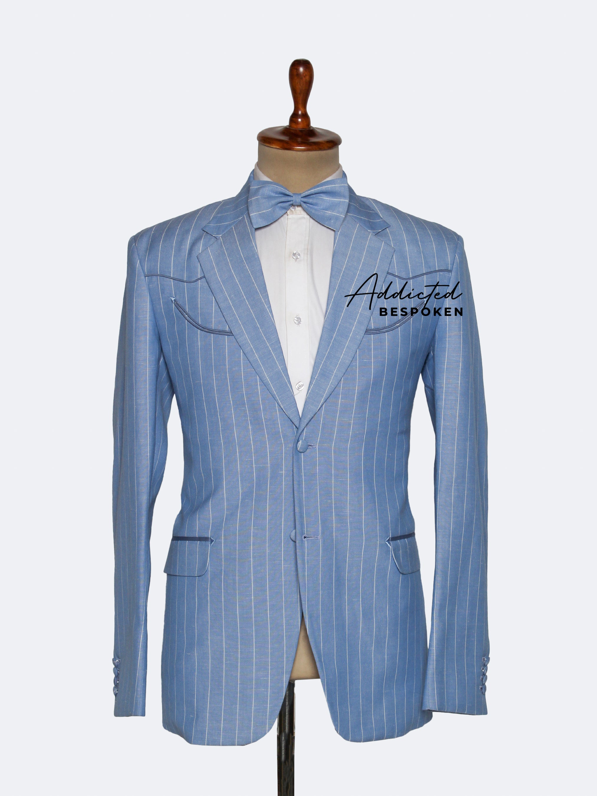 Men's Pinstripe Formal Suit Addicted Bespoken