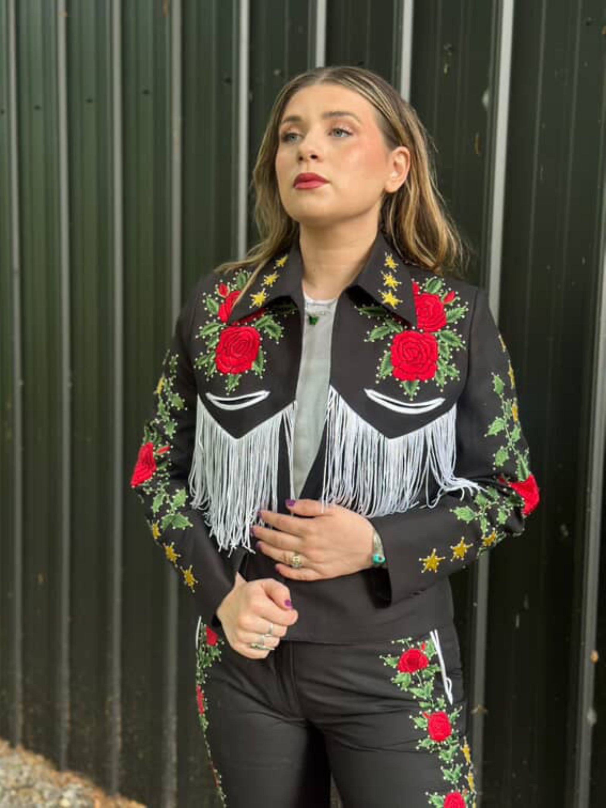 Star-Spangled Western Charm Fringe Embroidered Suit