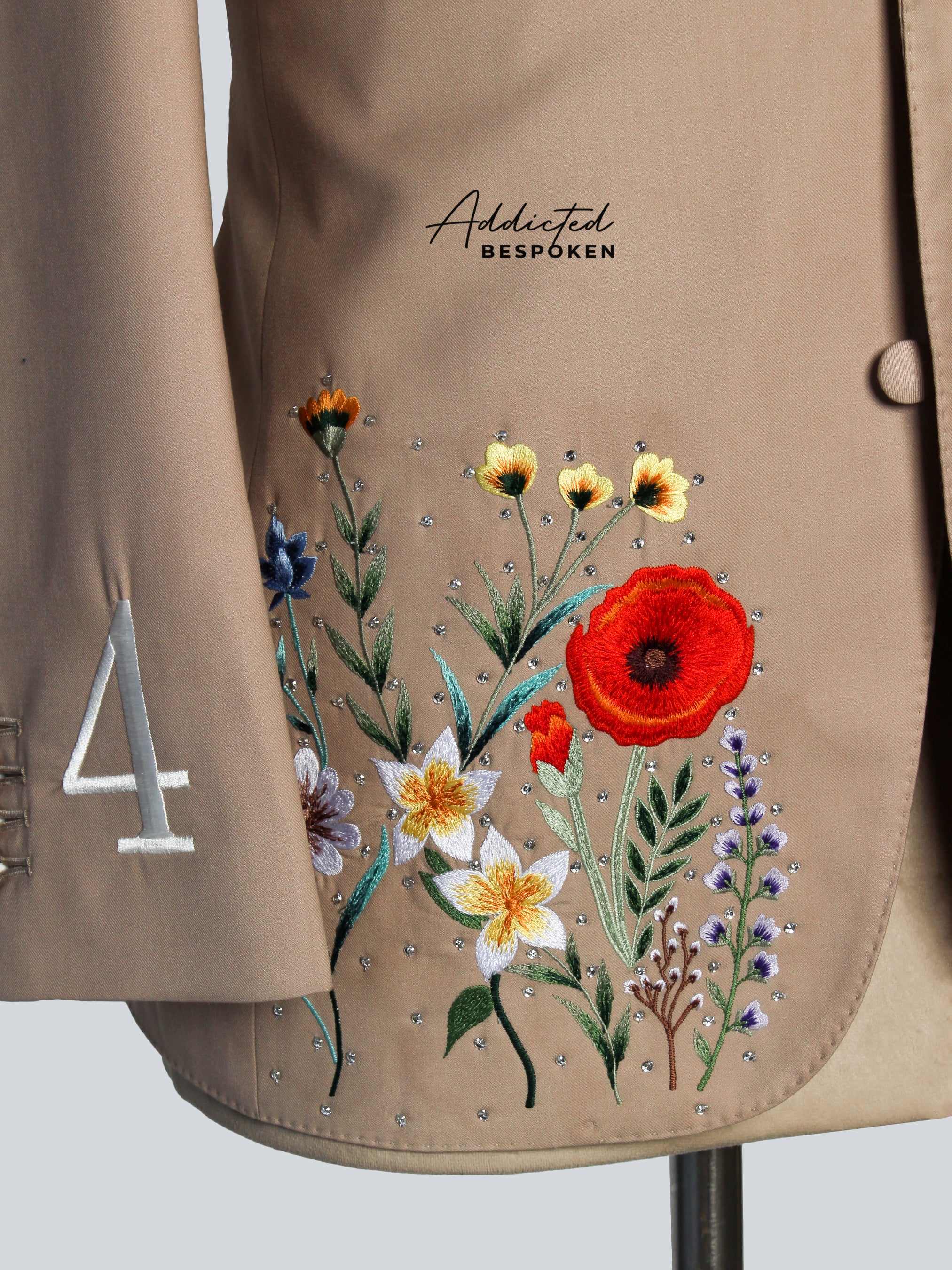 Cosmic Harmony Floral Embellished Suit