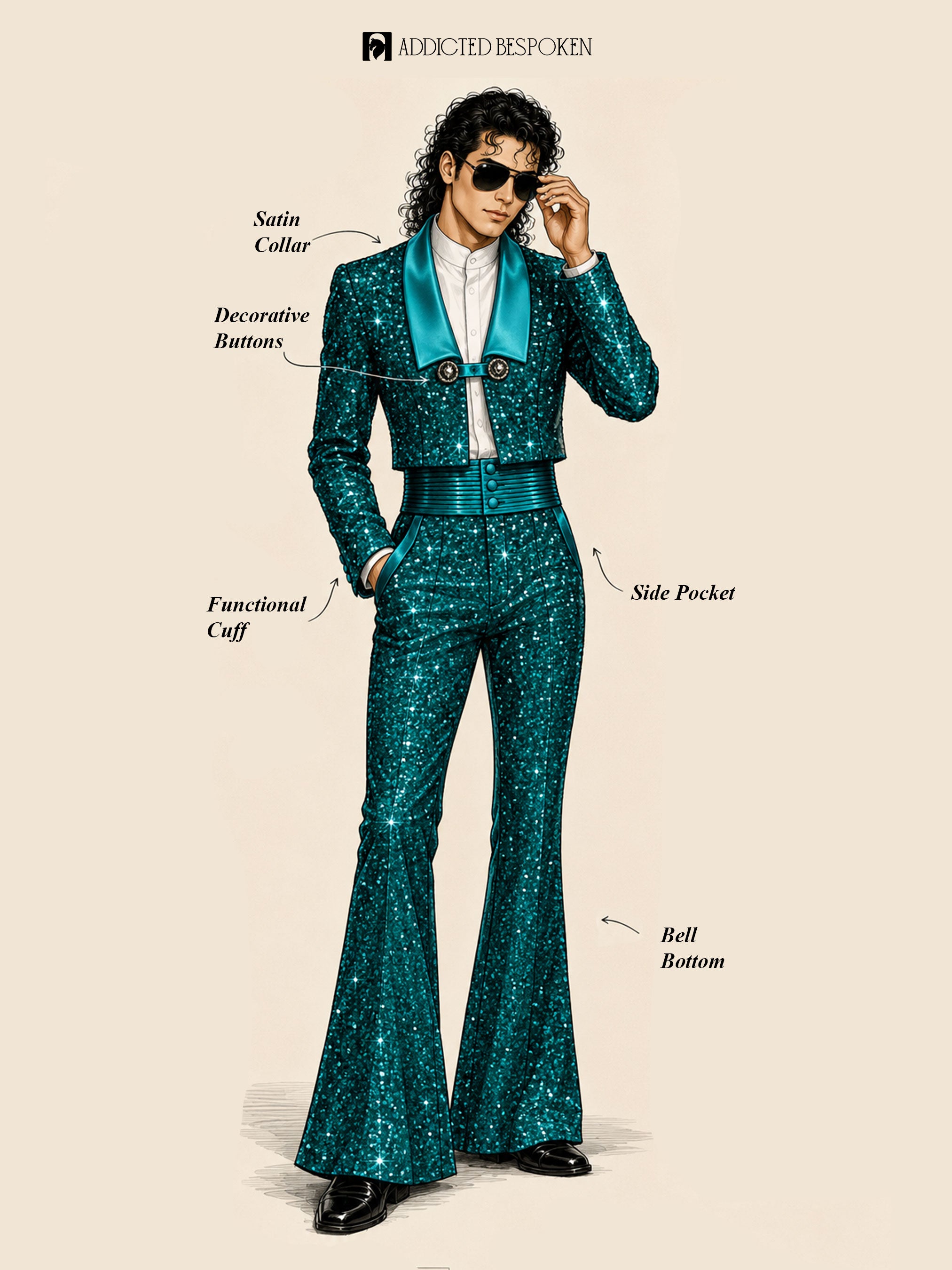 Sequin Bell Bottom Stage Costume Addicted Bespoken