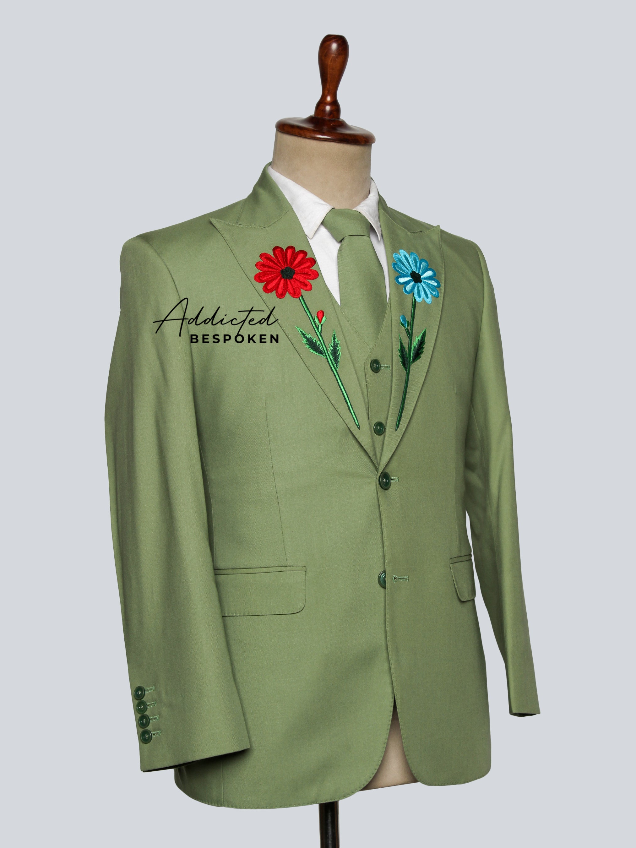 Botanical Embroidery Power Suit