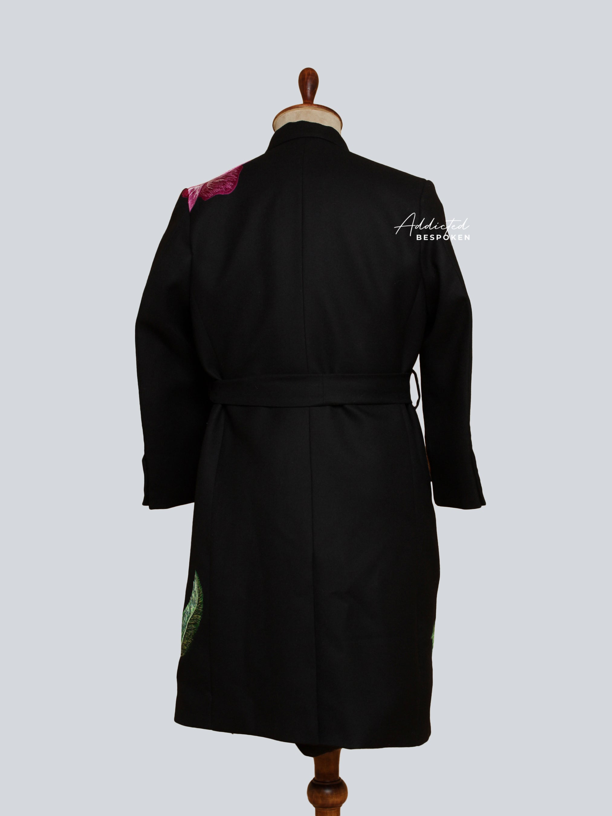 Black Floral Long Coat Addicted Bespoken