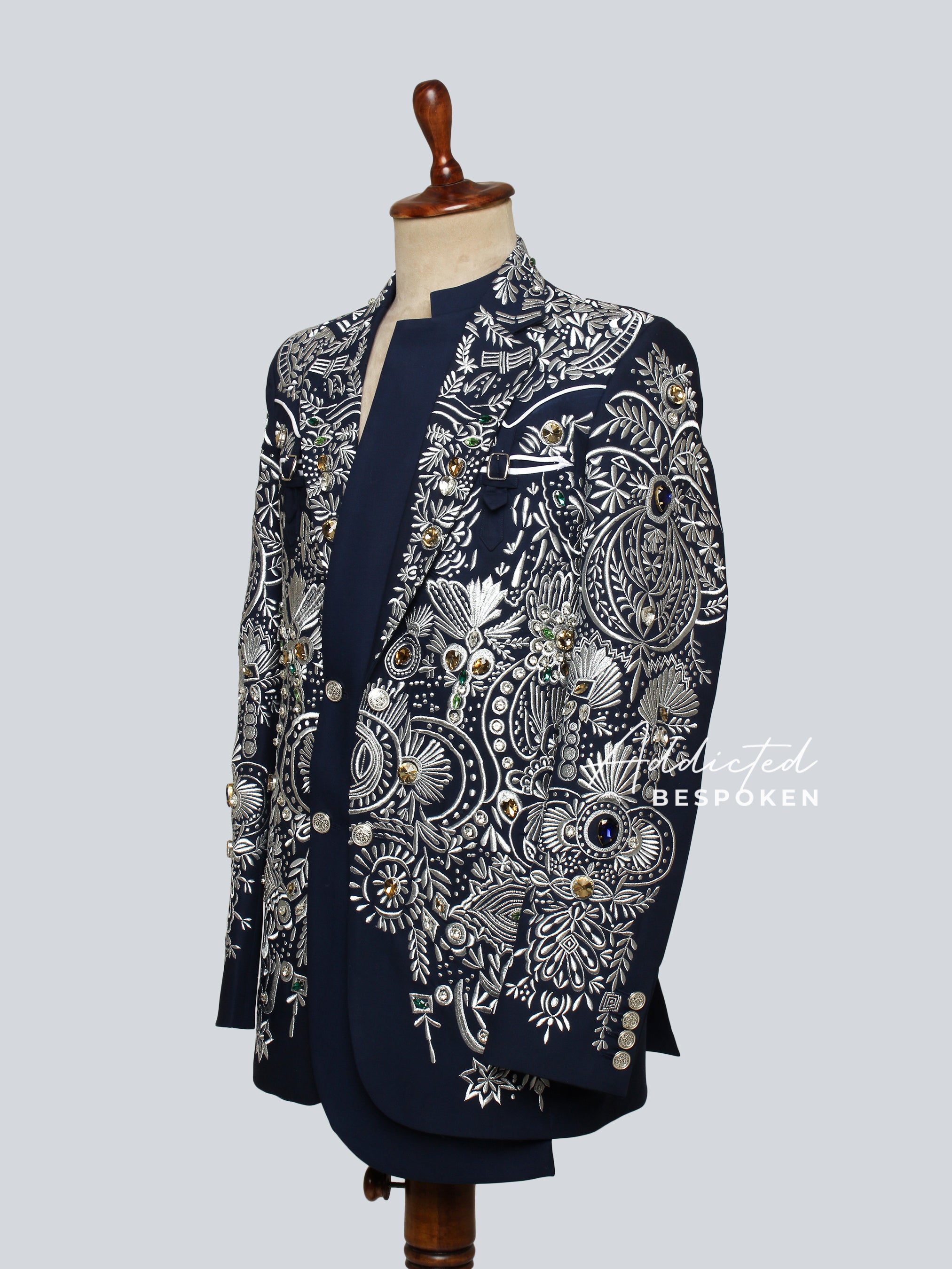Celestial Midnight Embroidered Suit