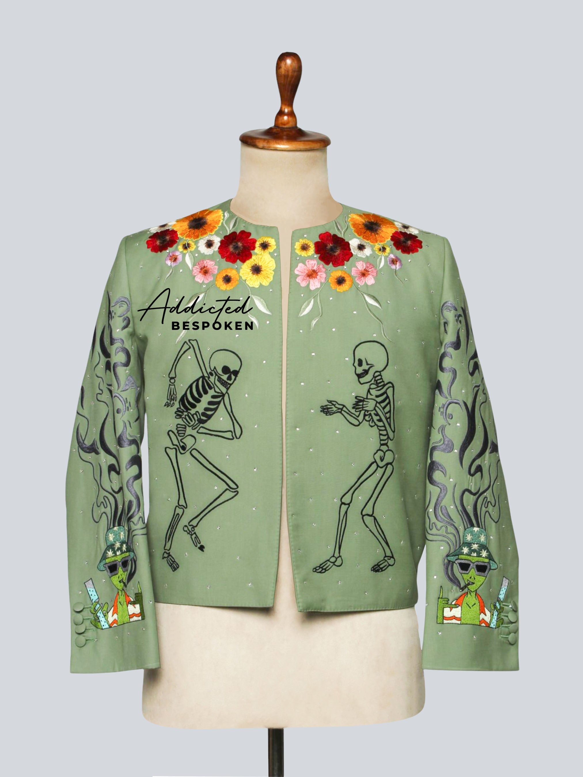 Skull & Alien Embroidered Statement Jacket Addicted Bespoken