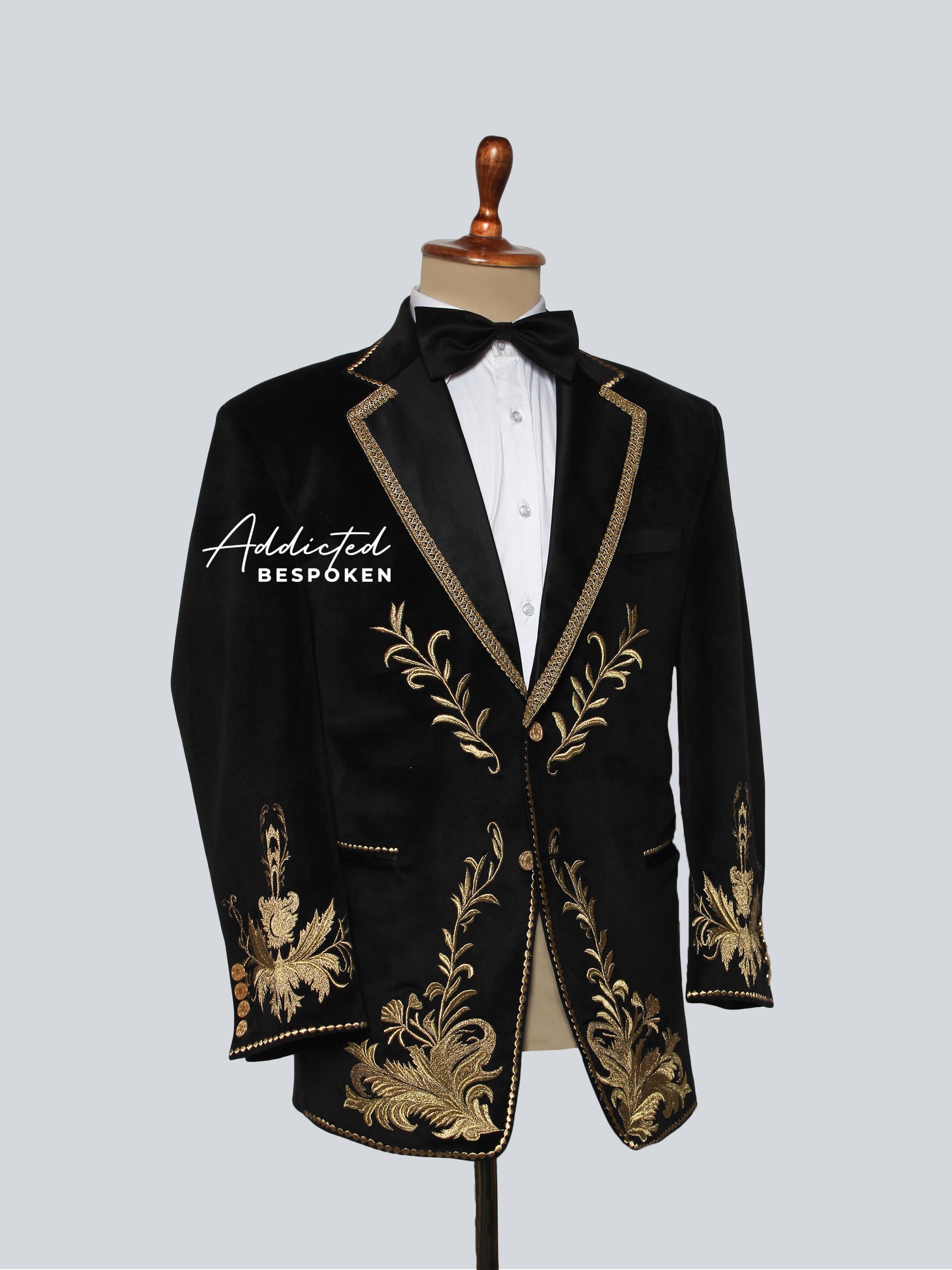 Midnight Gold Velvet Blazer Addicted Bespoken