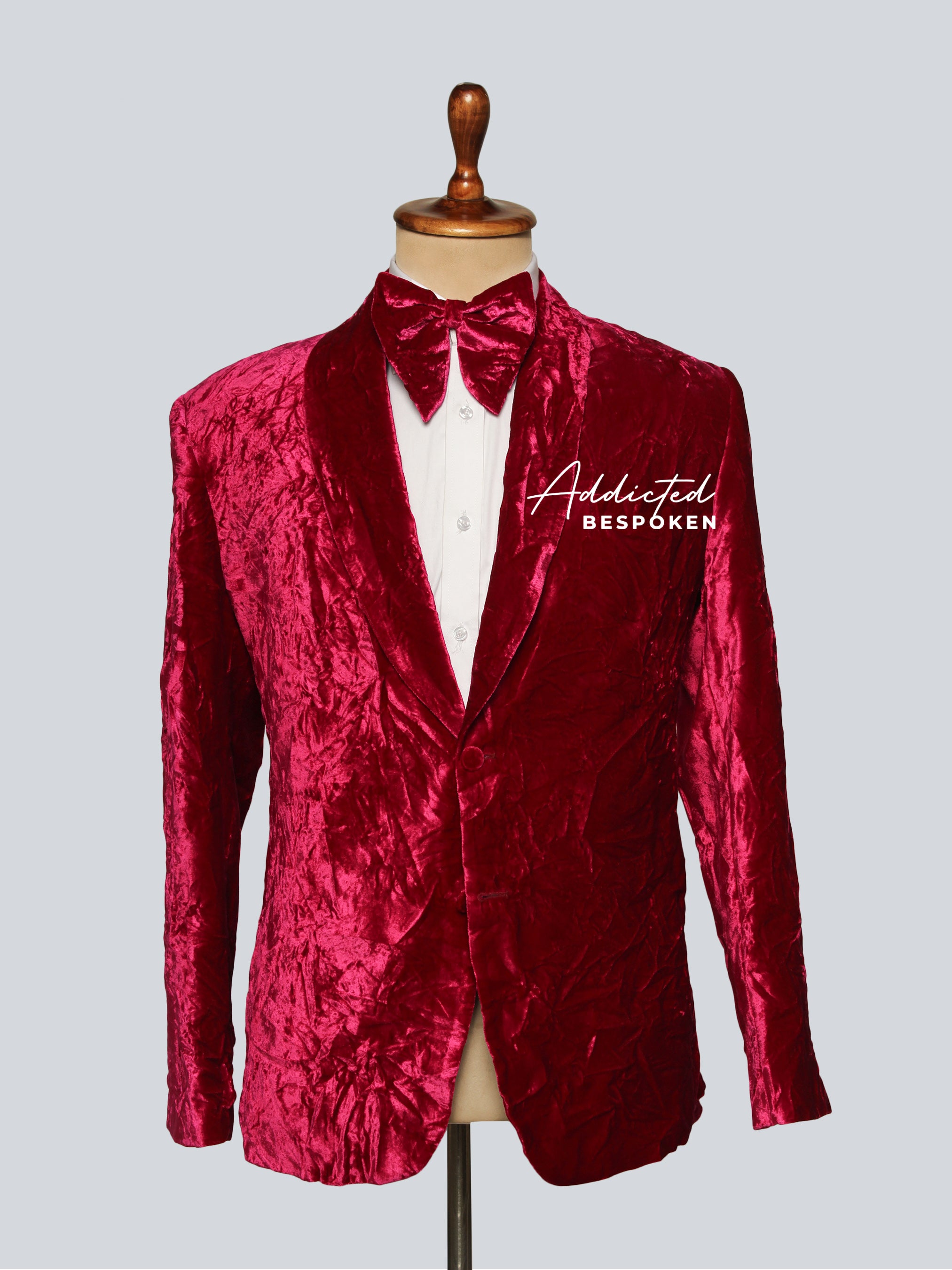 Crimson Royale Velvet Suit Addicted Bespoken