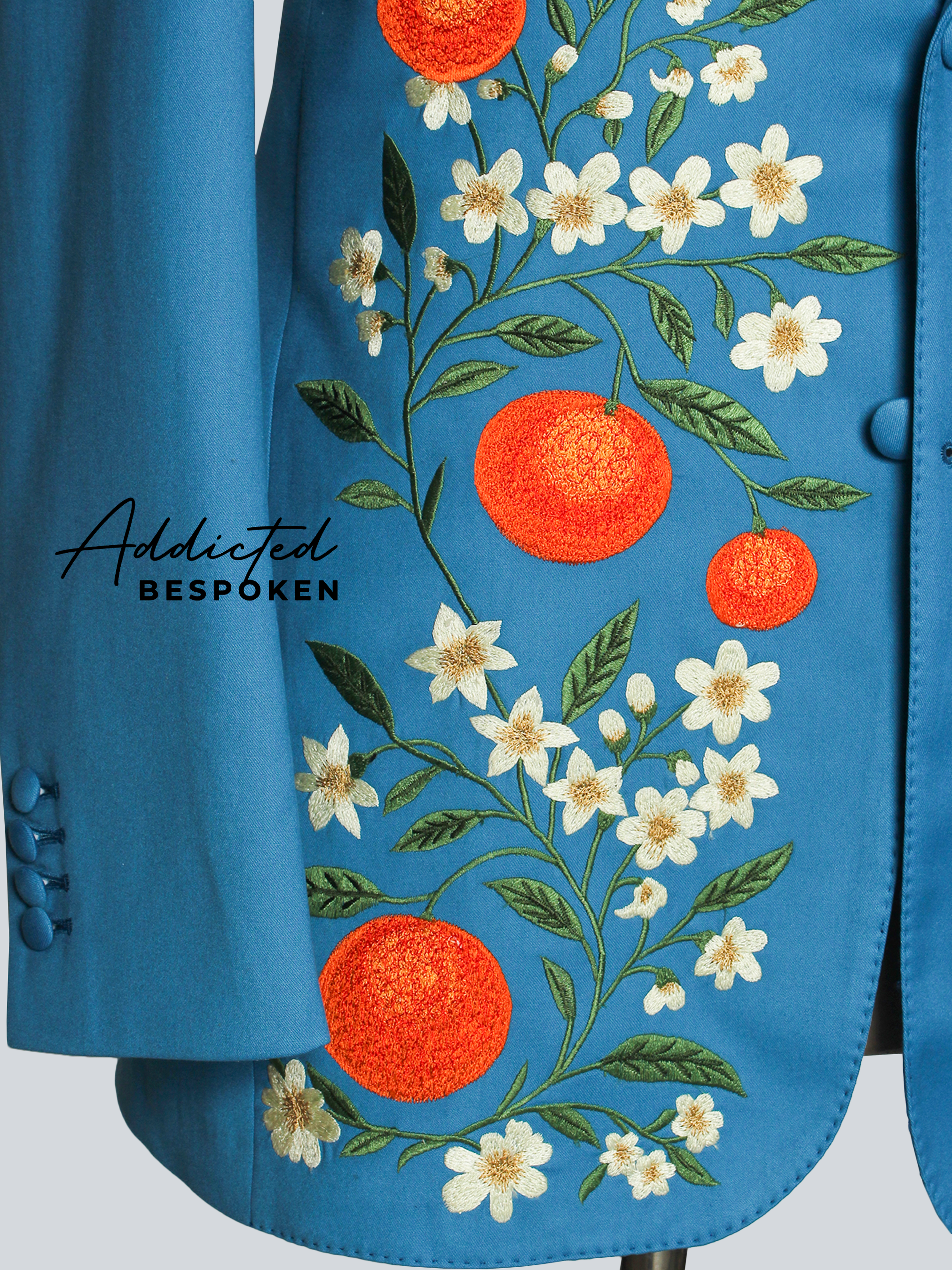 Teal Blue Embroidered Suit