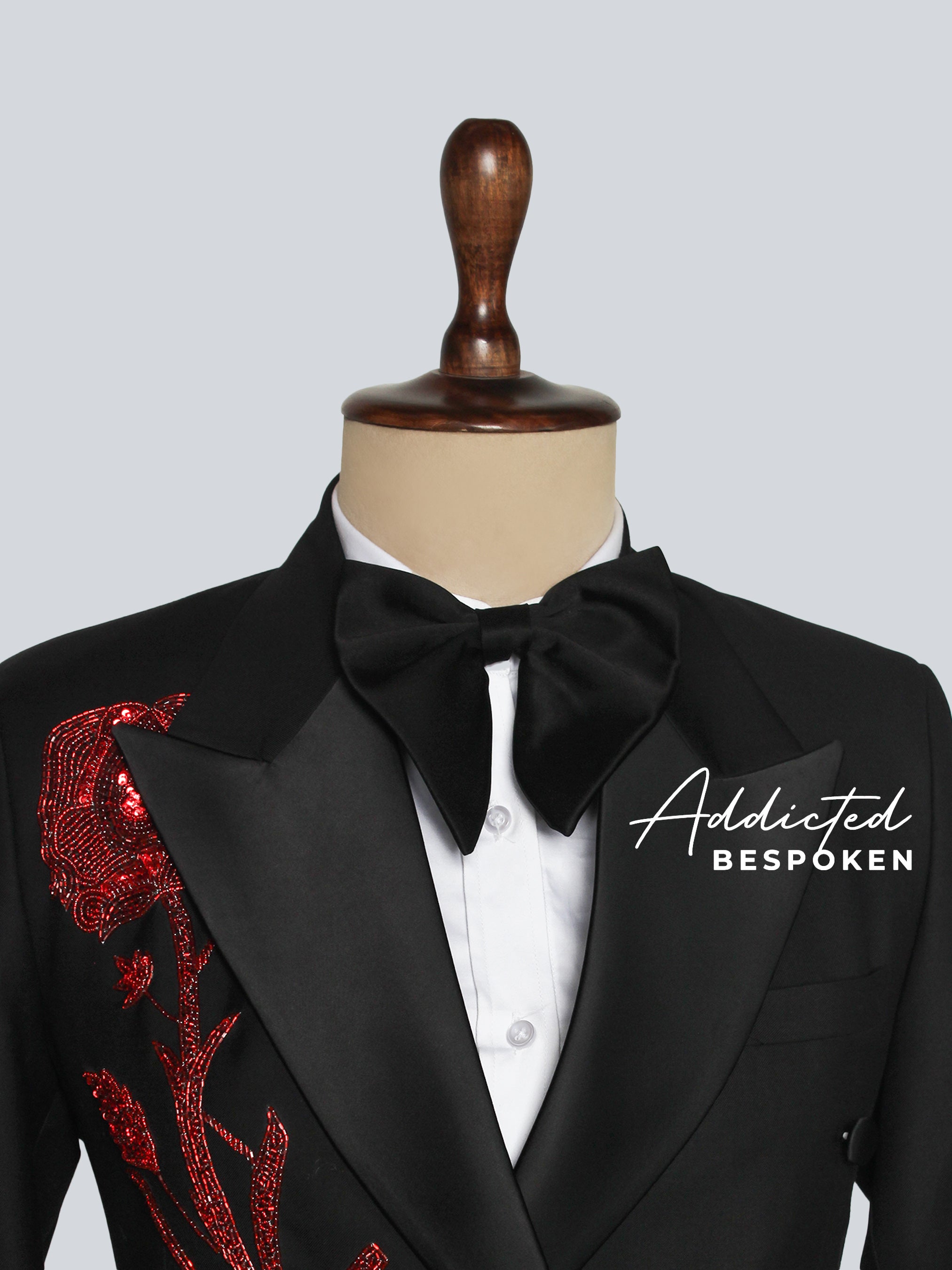 Rhinestone Floral Embroidered Suit