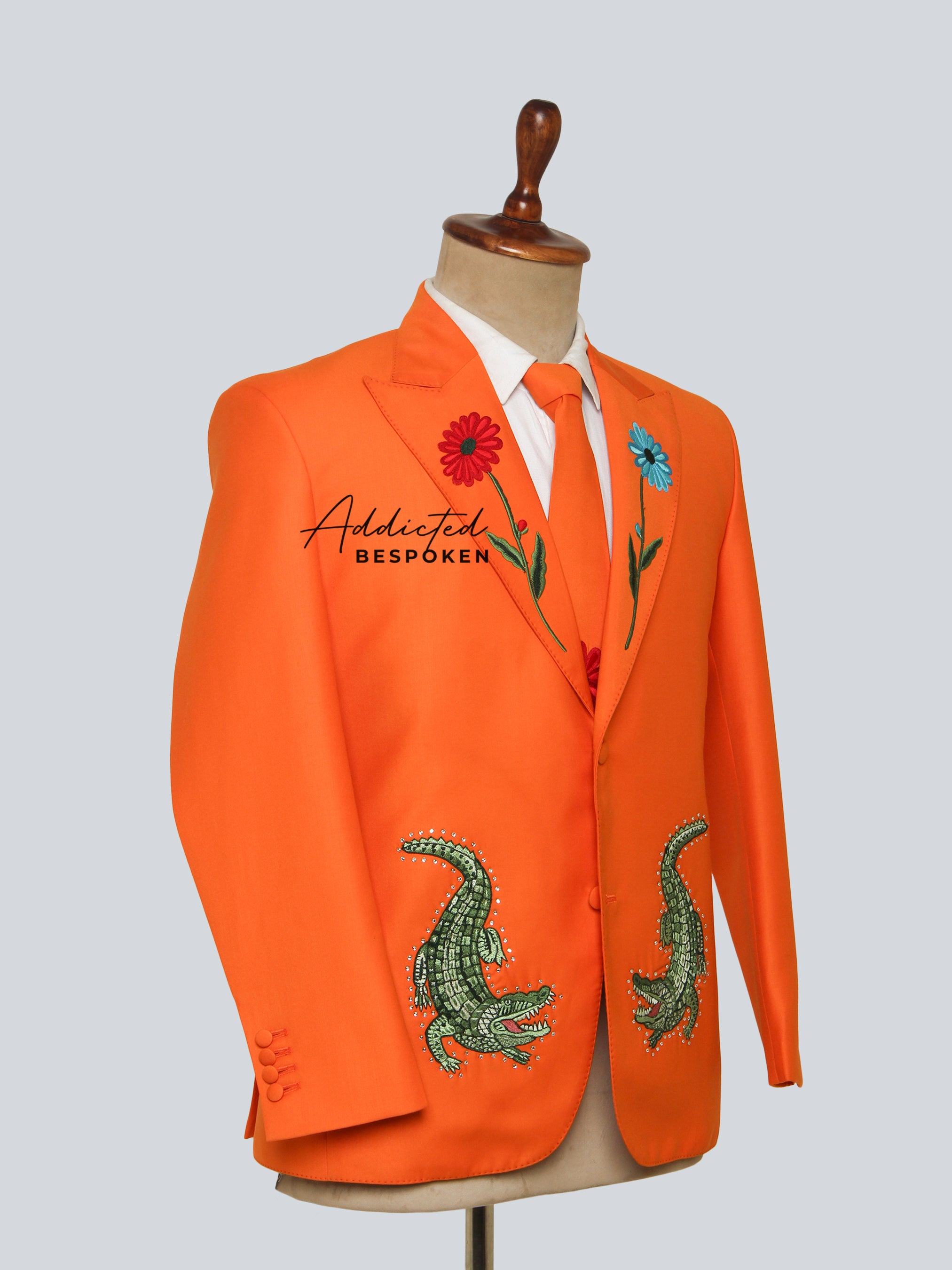 Floral Alligator Statement Suit