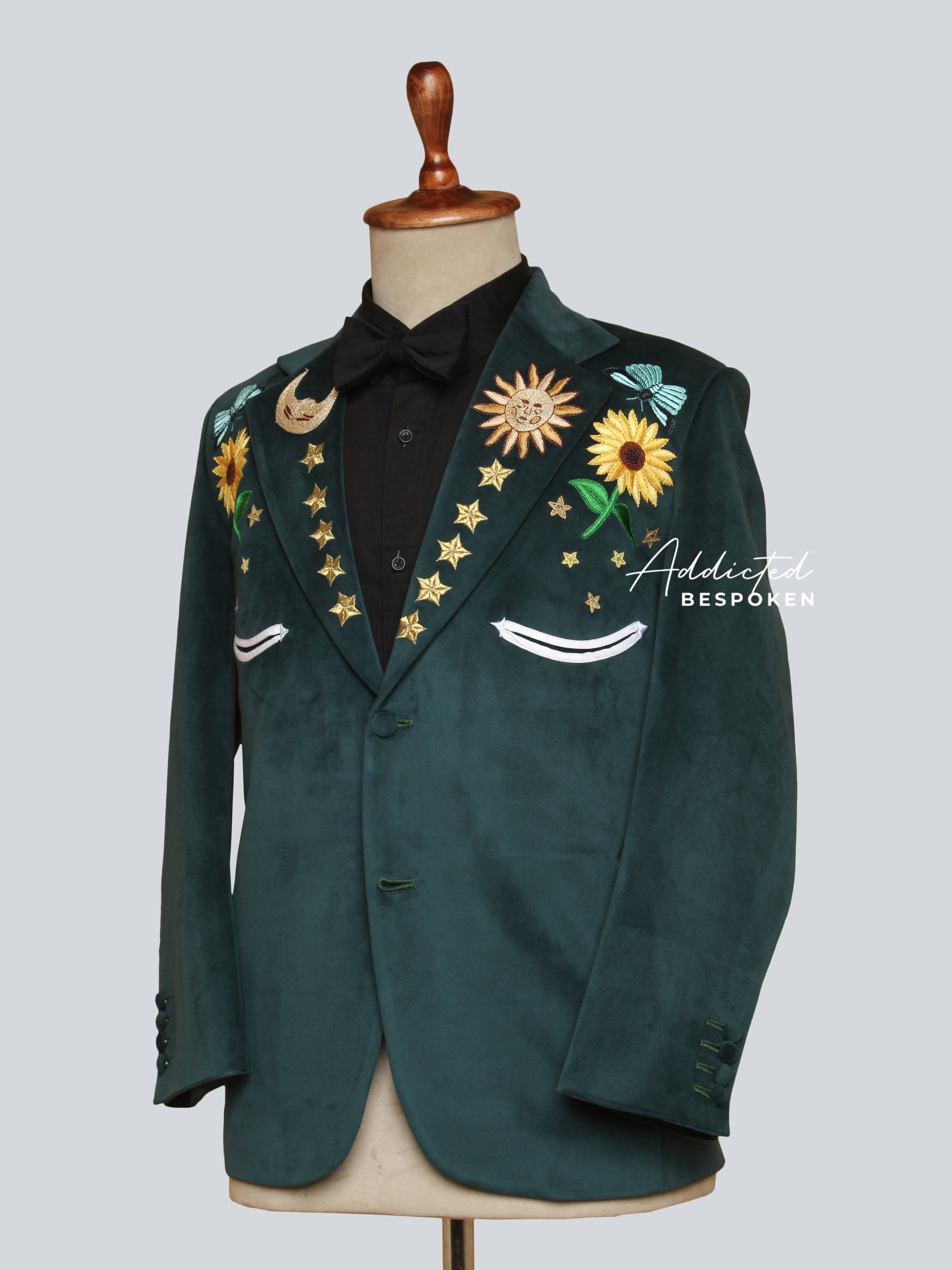 Nature-Adorned Embroidered Suit