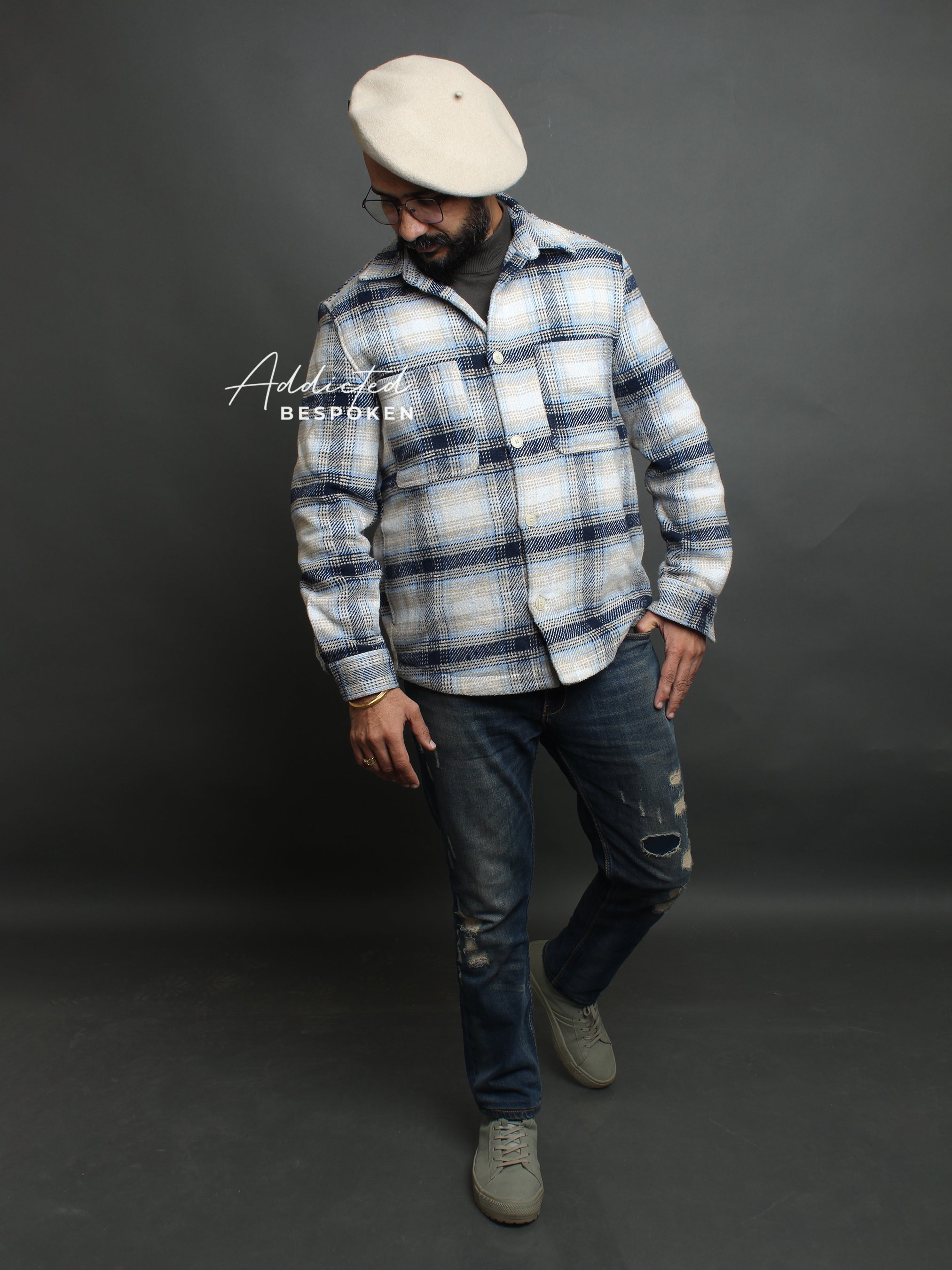 Arctic Frost Checkered Shacket Addicted Bespoken