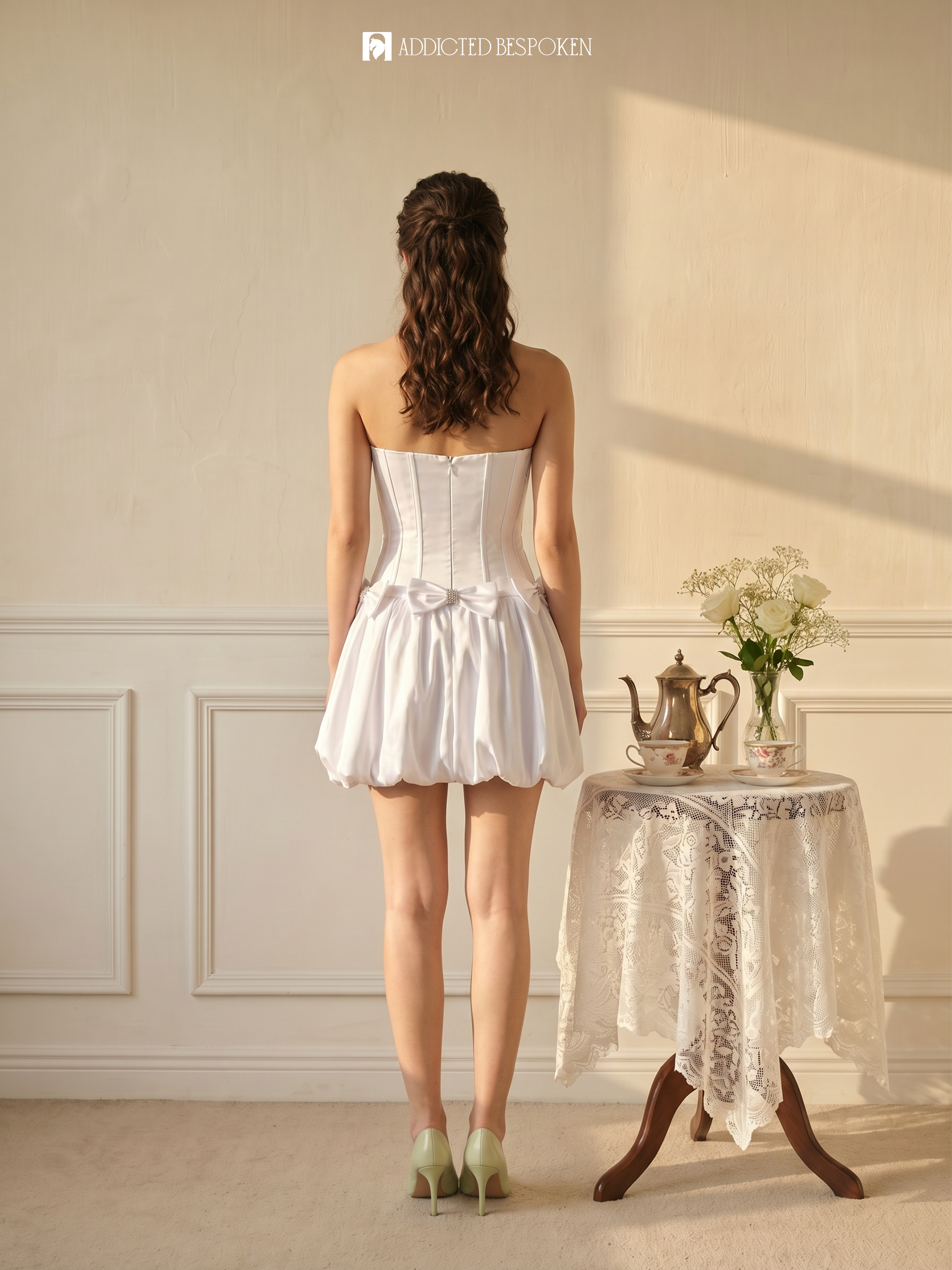 Grace Bow Mini Dress Addicted Bespoken