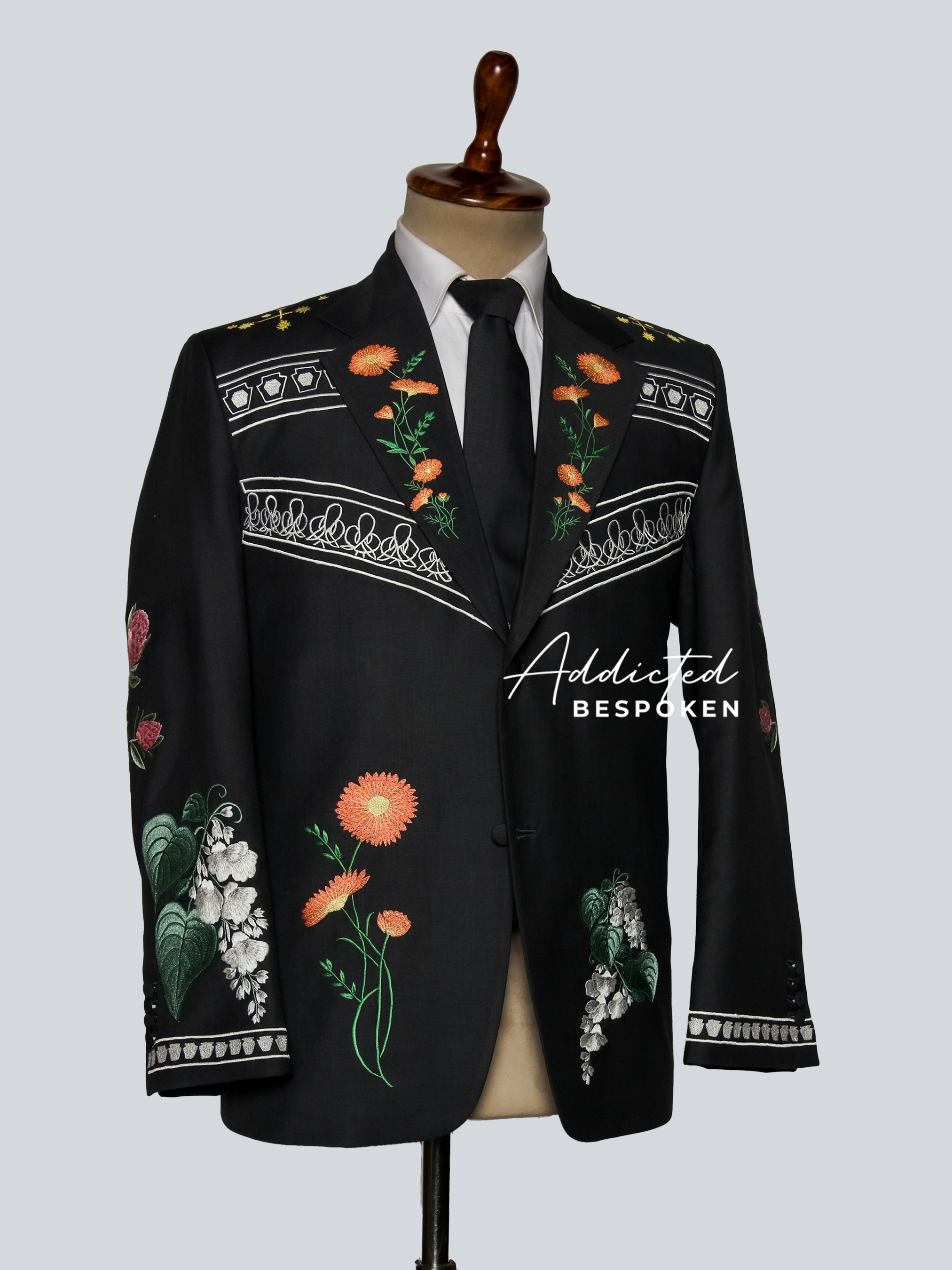 Botanical Embroidered Bespoke Suit Addicted Bespoken