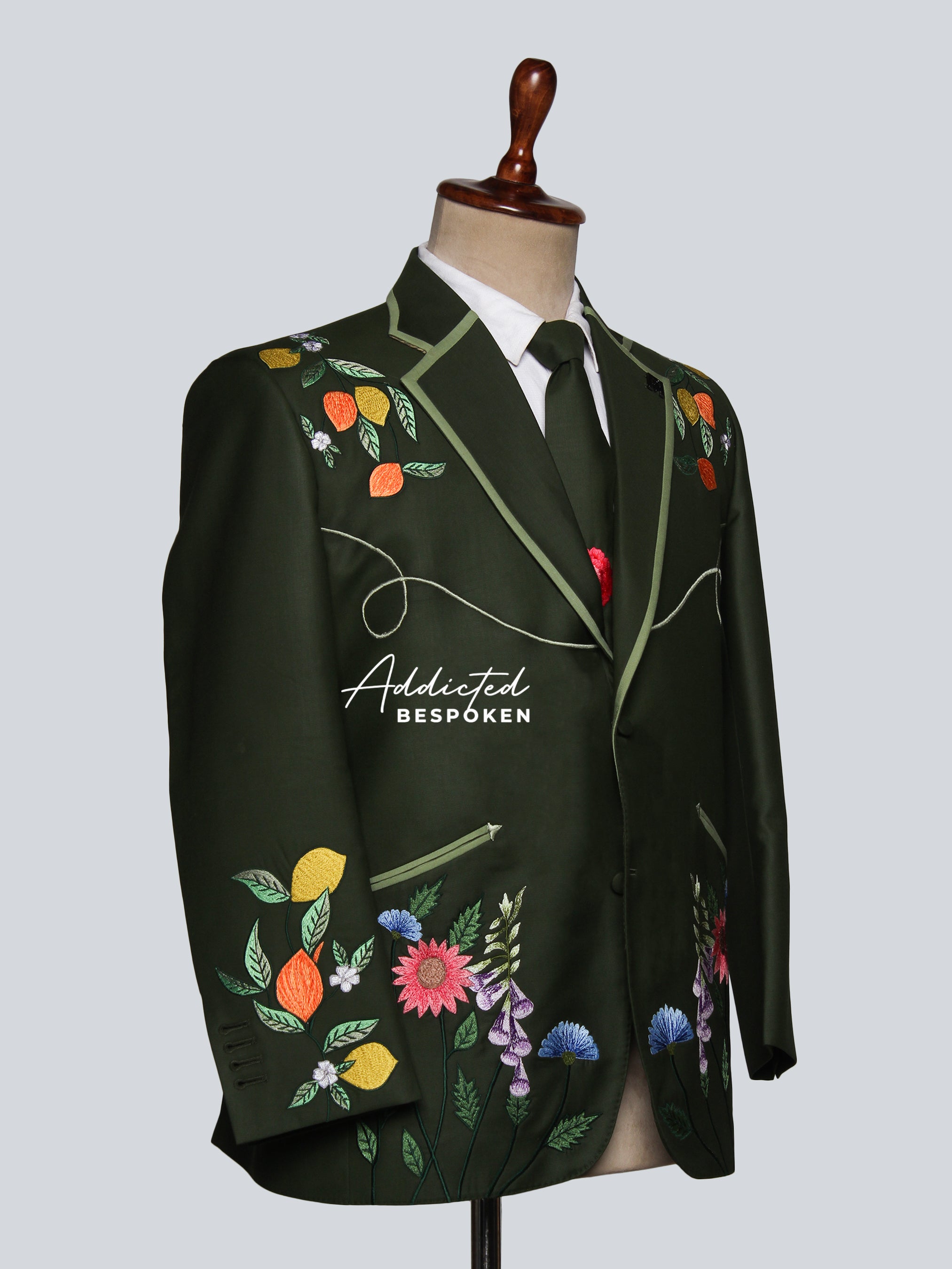 Harvest Garden Delight Whimsical Embroidery Suit