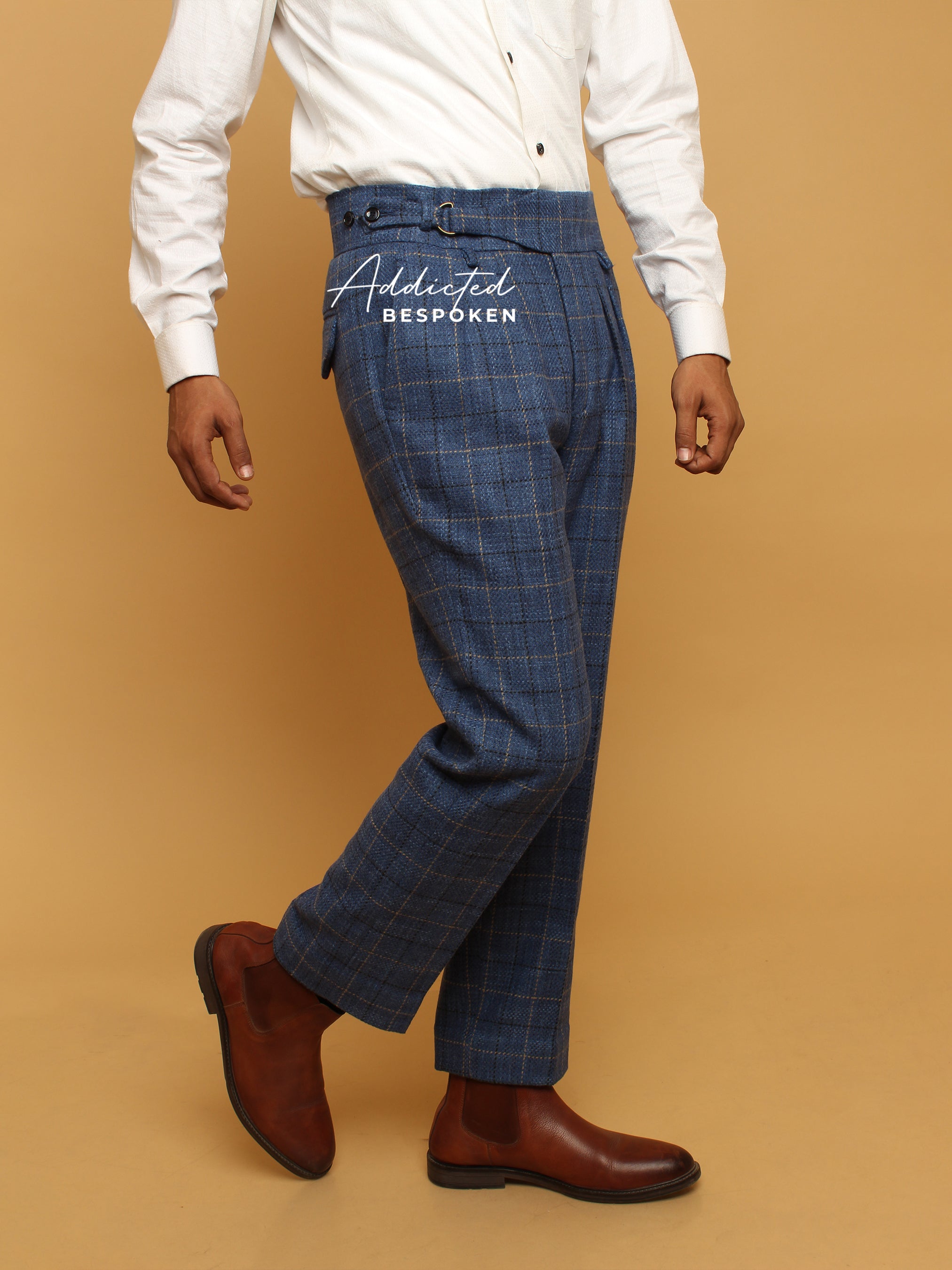 Blue Gurkha Style Trousers Addicted Bespoken