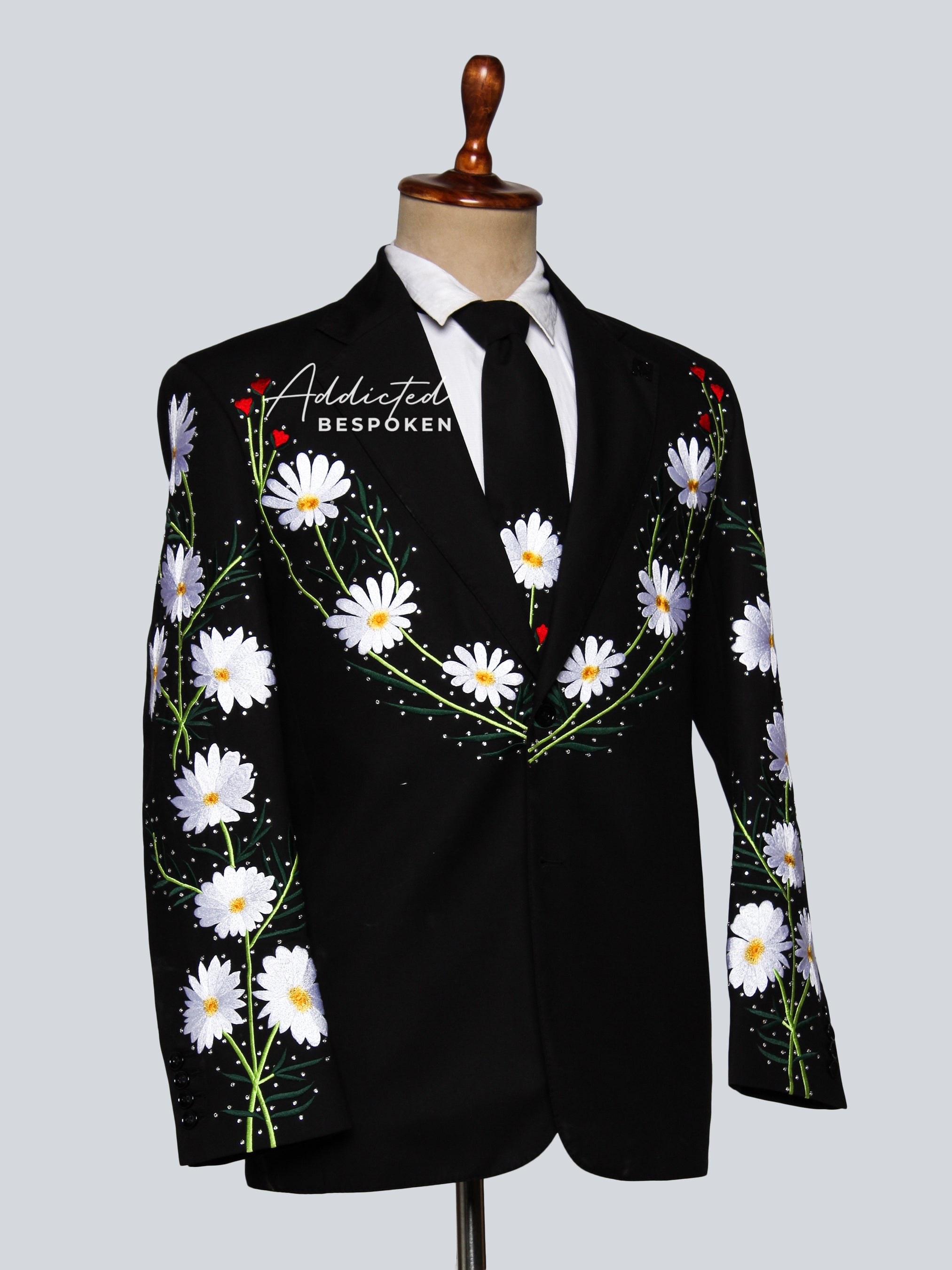 Daisy Embroidered Floral Suit Addicted Bespoken