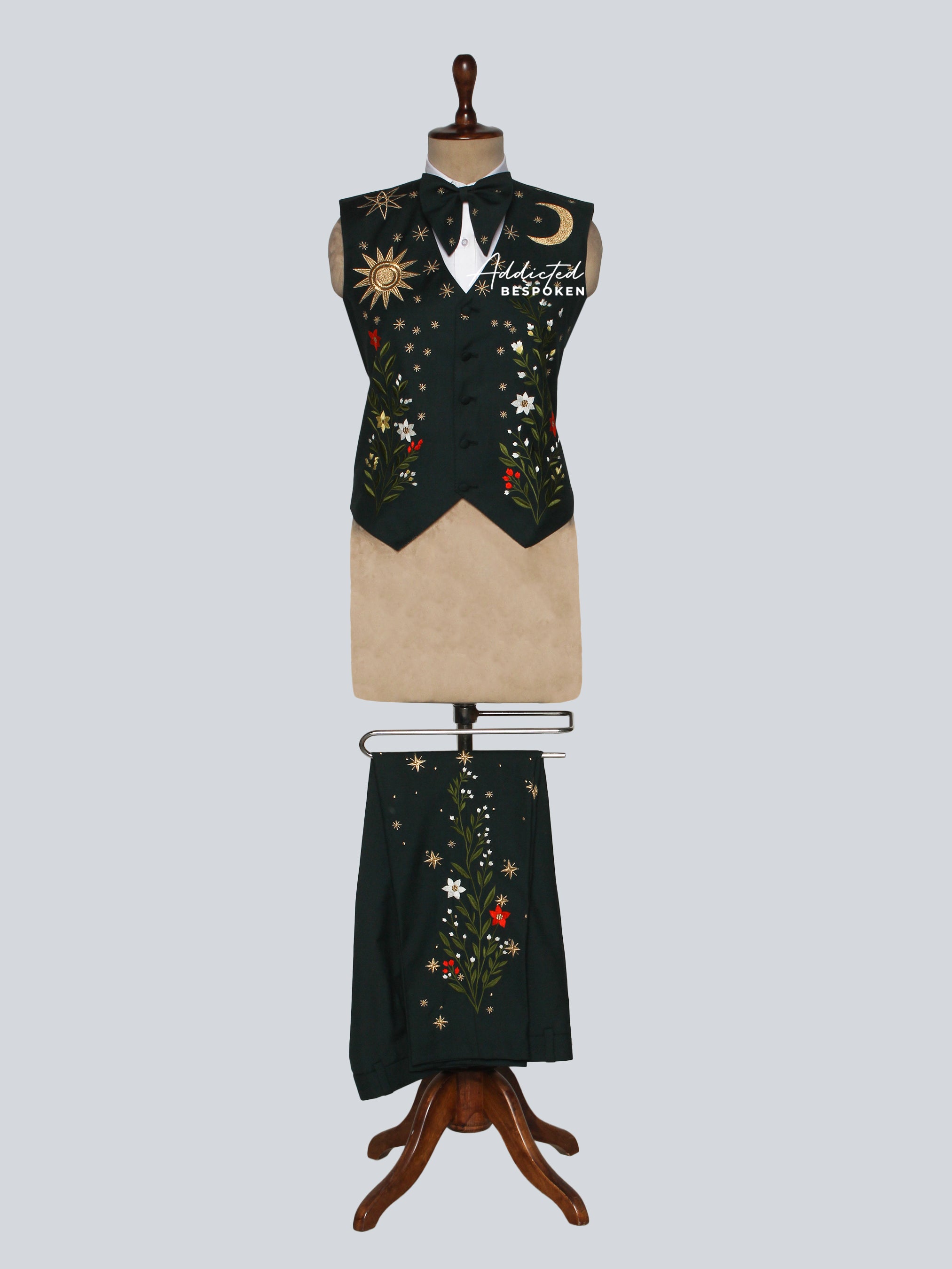 Luxury Embroidered Vest Suit Addicted Bespoken