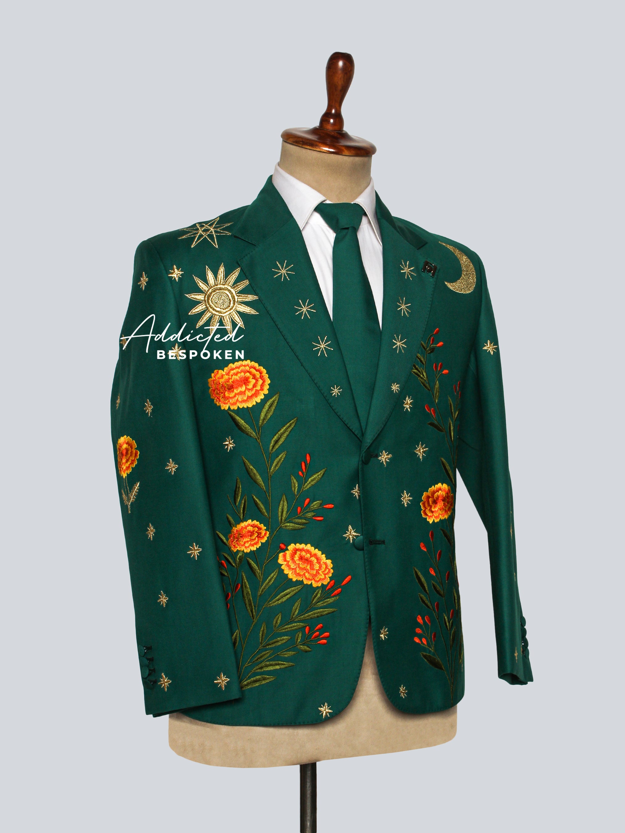 Marigold Celestial Embroidered Suit