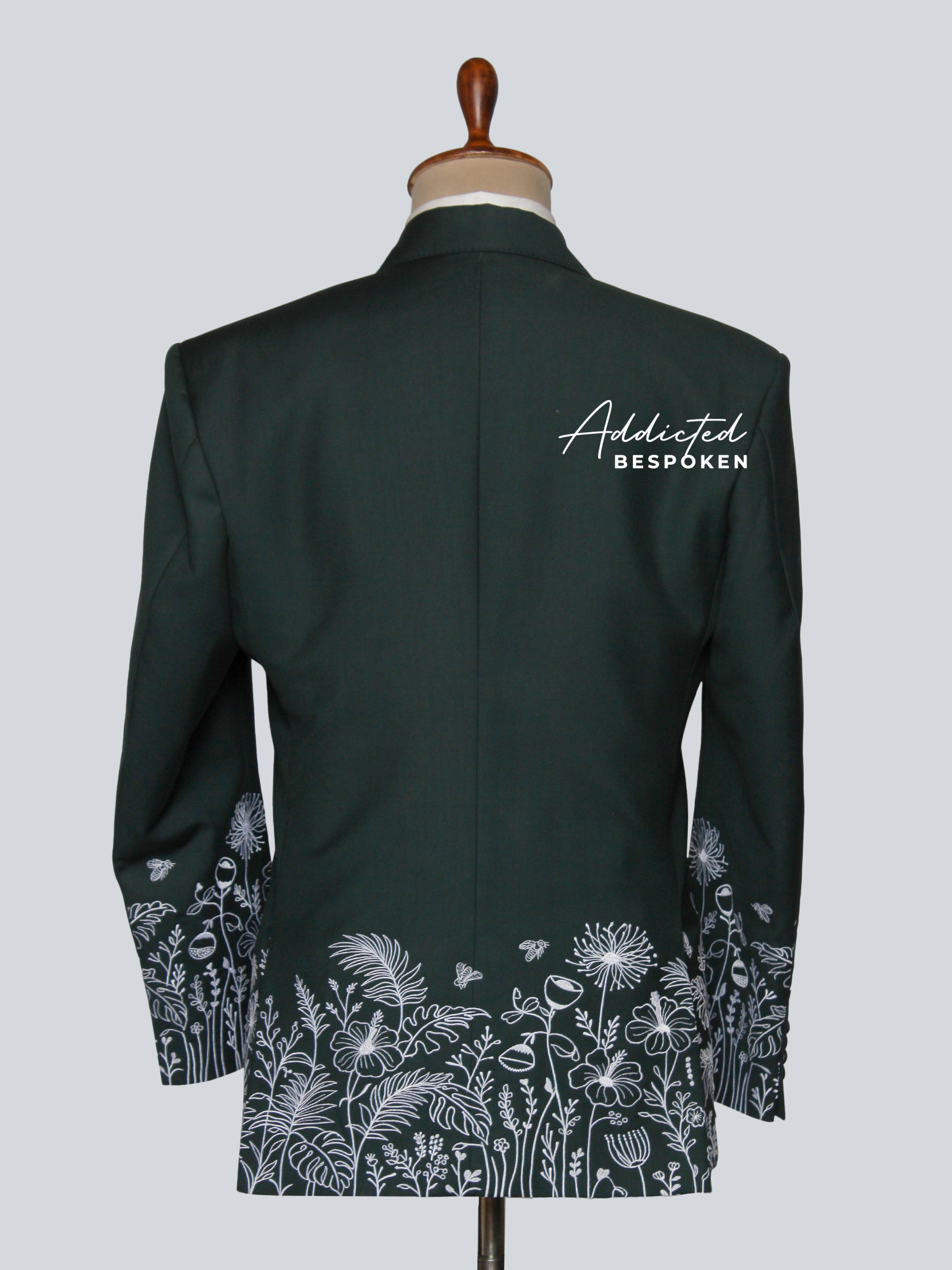 Botanical Embroidered Tuxedo Suit Addicted Bespoken