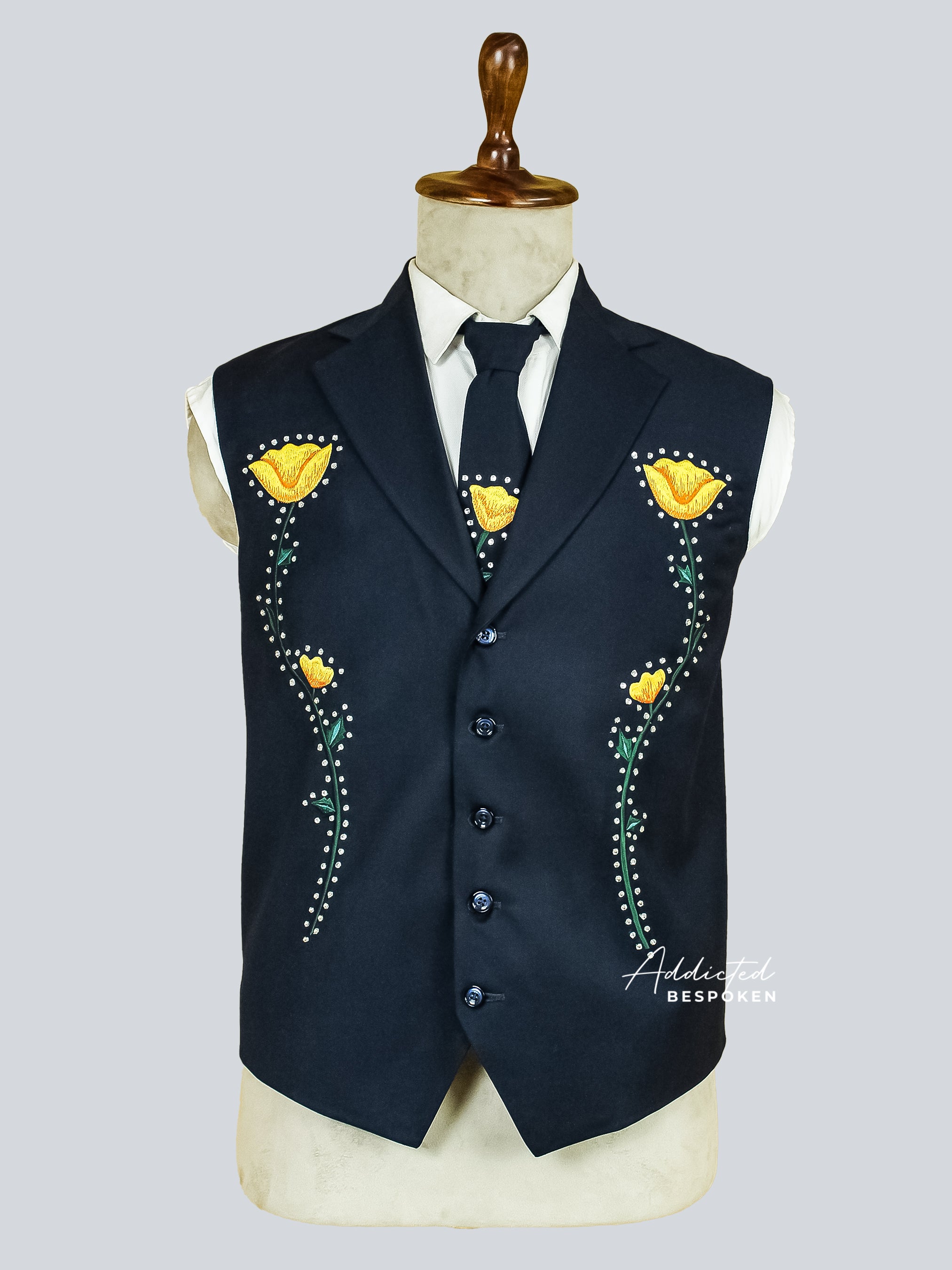 Poppy Flower Embellished Western Suit