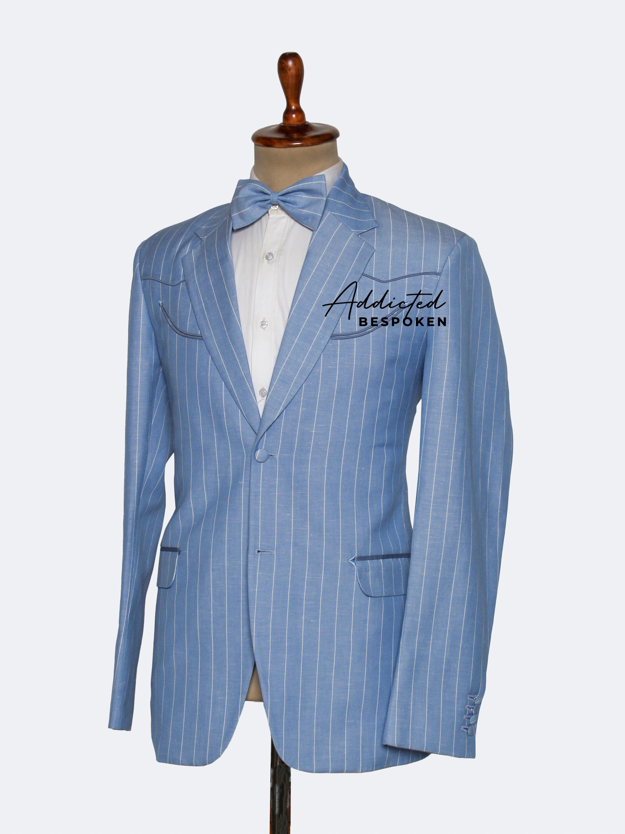 Men's Pinstripe Formal Suit Addicted Bespoken