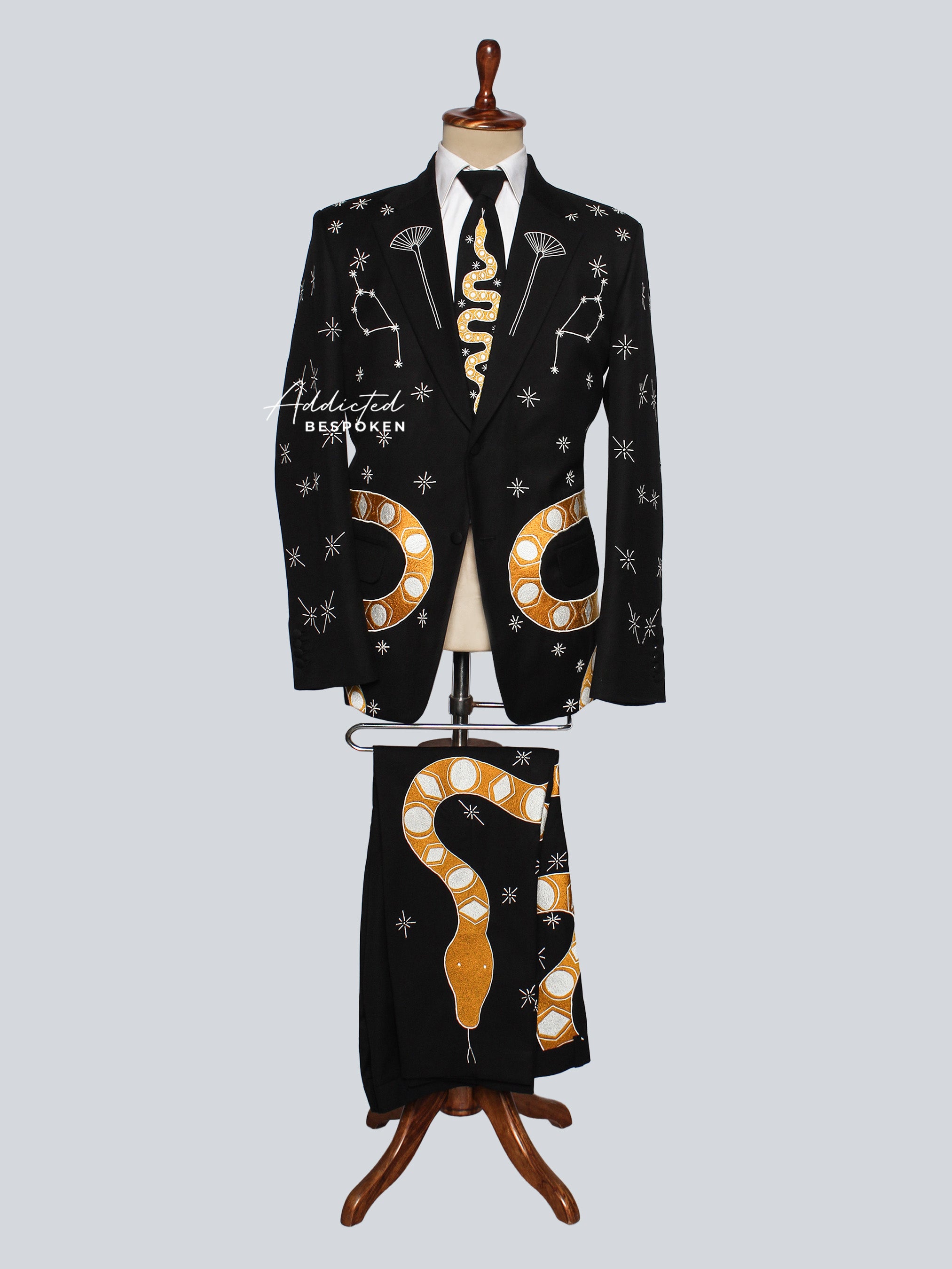 Celestial Snake Embroidered Suit Addicted Bespoken