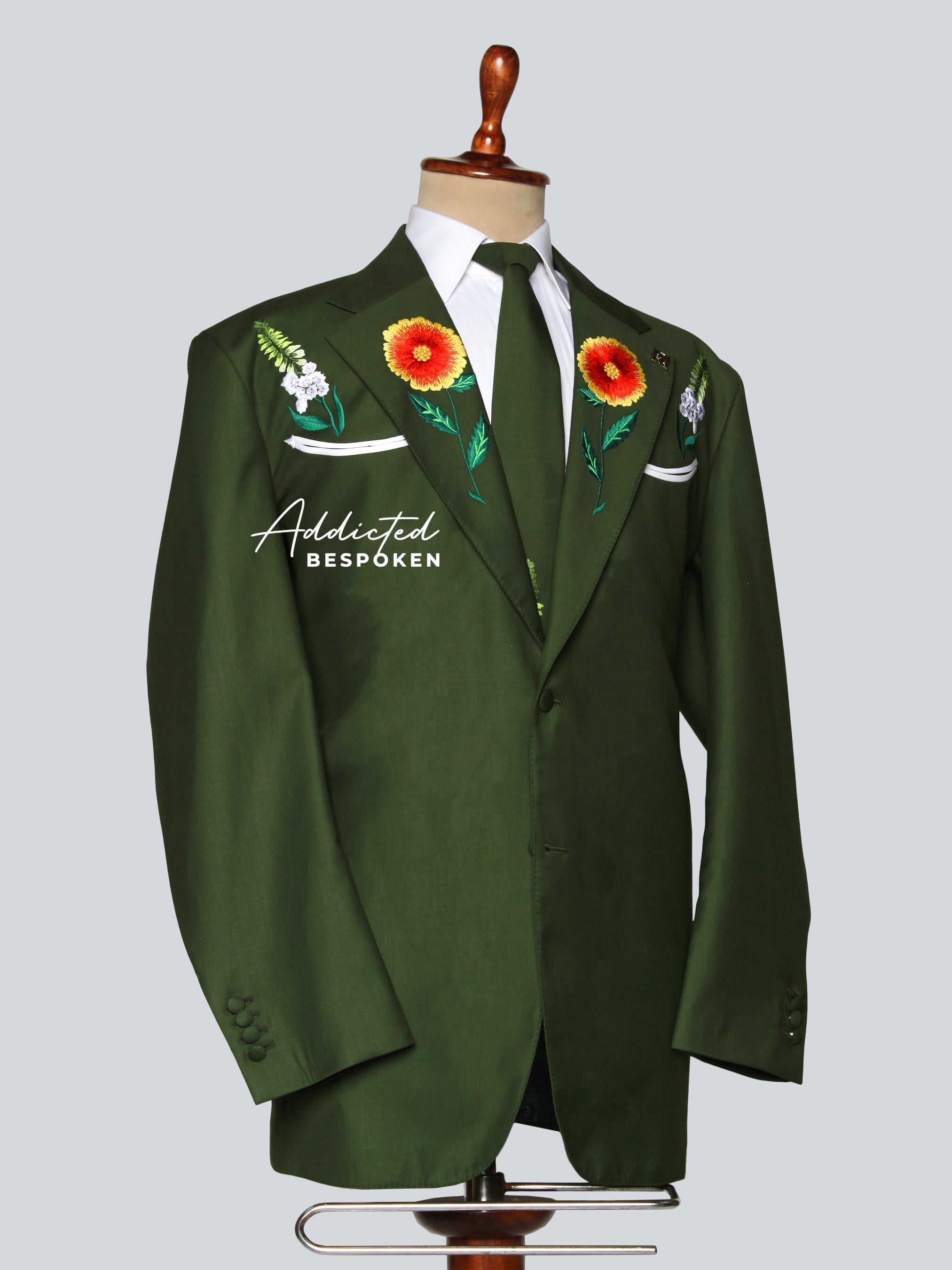 Luxury Floral Embroidered Suit Addicted Bespoken
