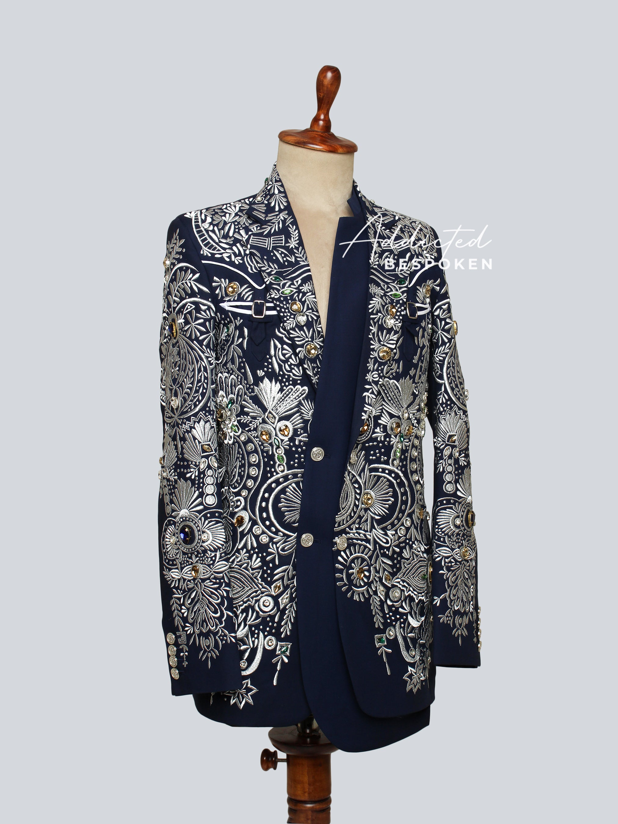 Celestial Midnight Embroidered Suit