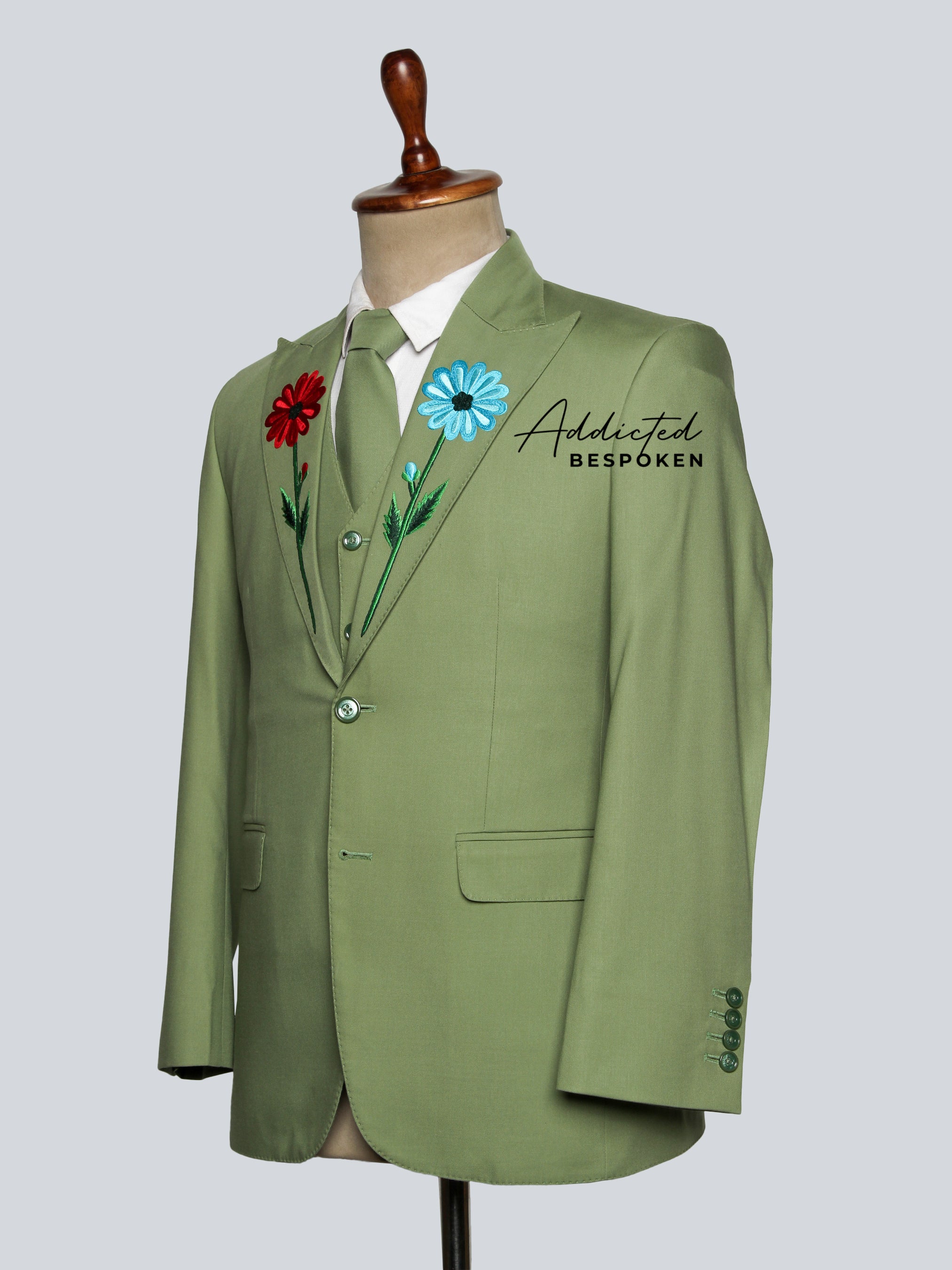 Botanical Embroidery Power Suit