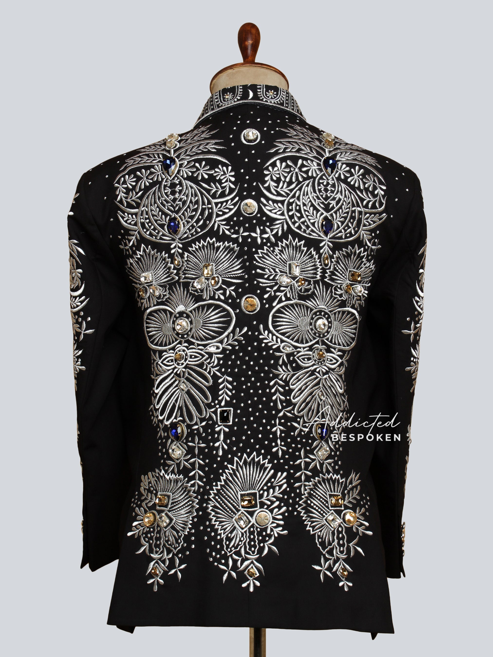 Midnight Elegance Embroidered Blazer Addicted Bespoken