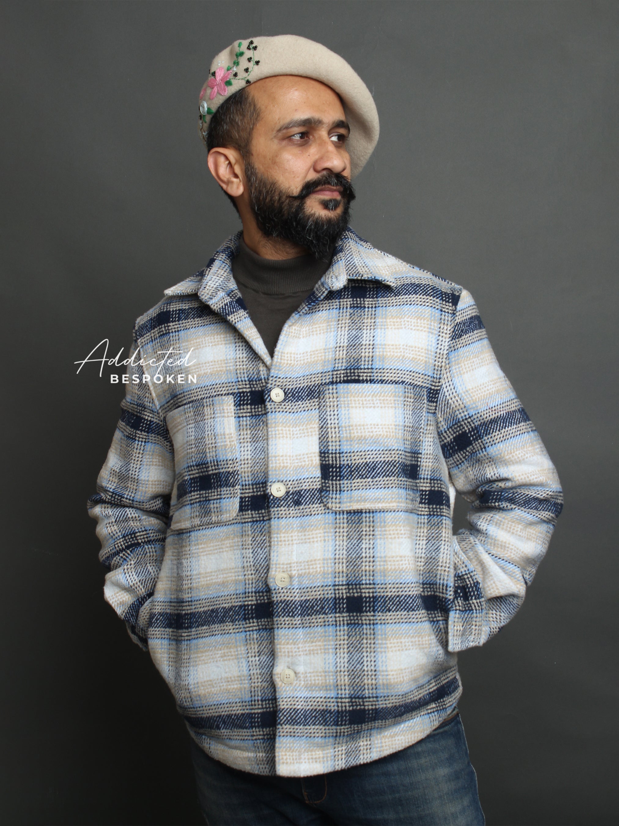 Arctic Frost Checkered Shacket Addicted Bespoken