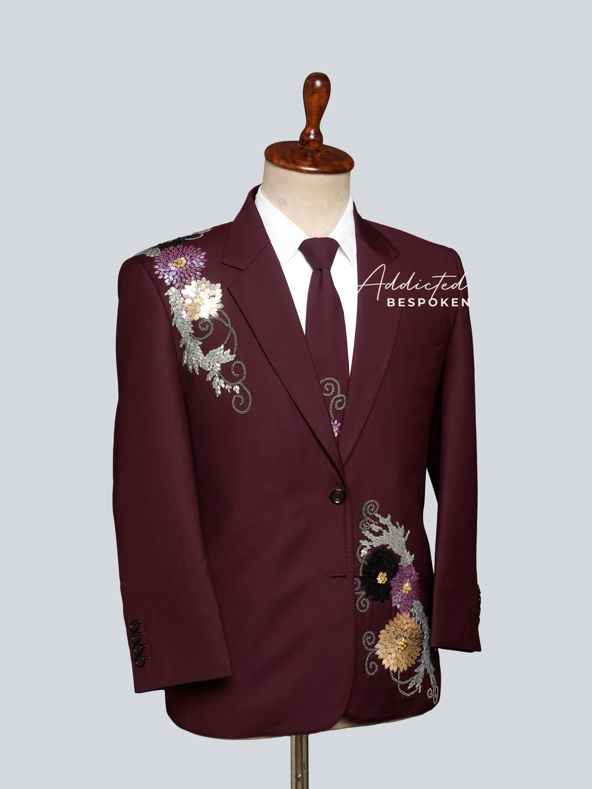 Floral Grace Embroidered Suit