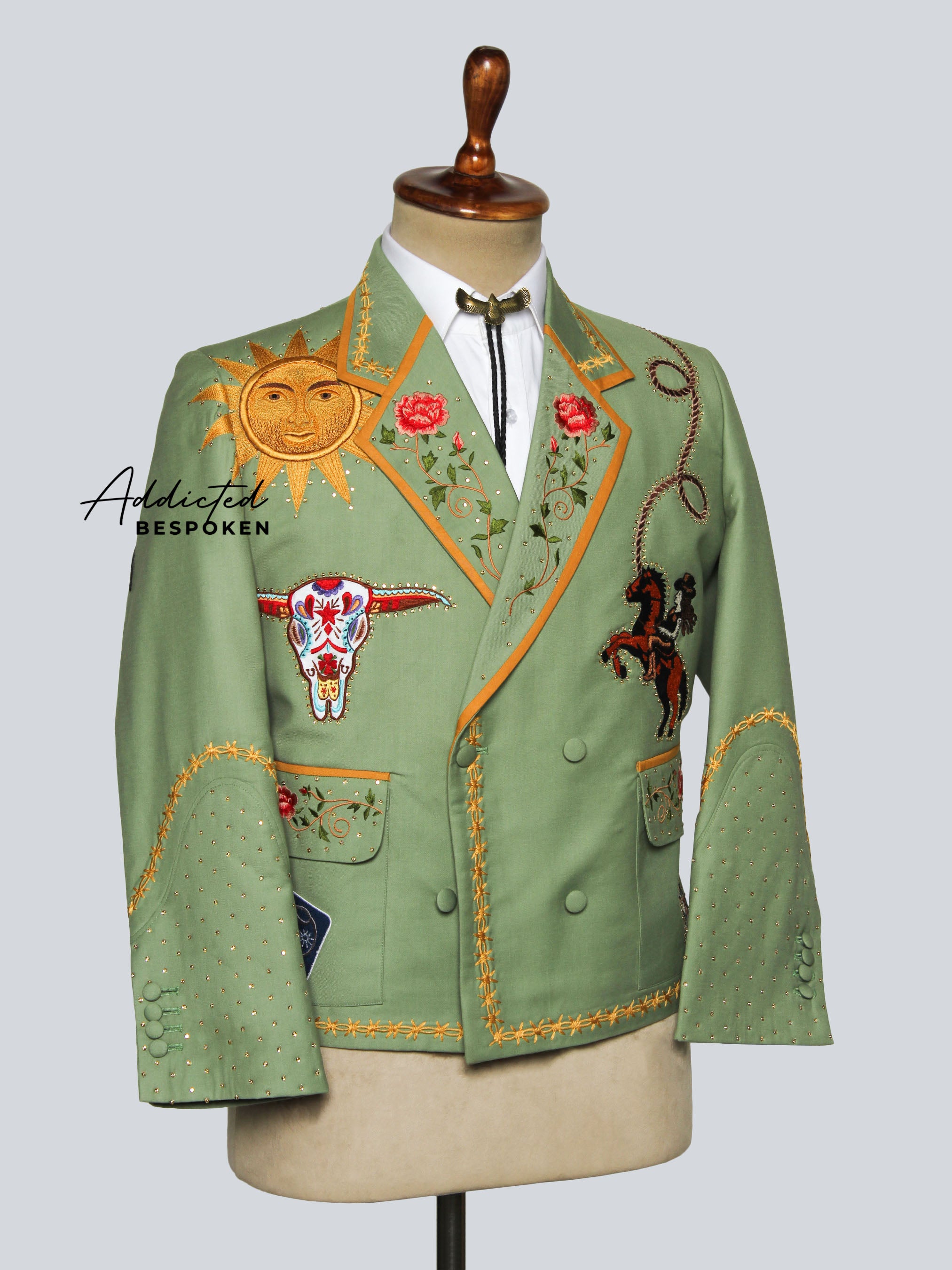 Bold Embroidery Tailored Suit Addicted Bespoken