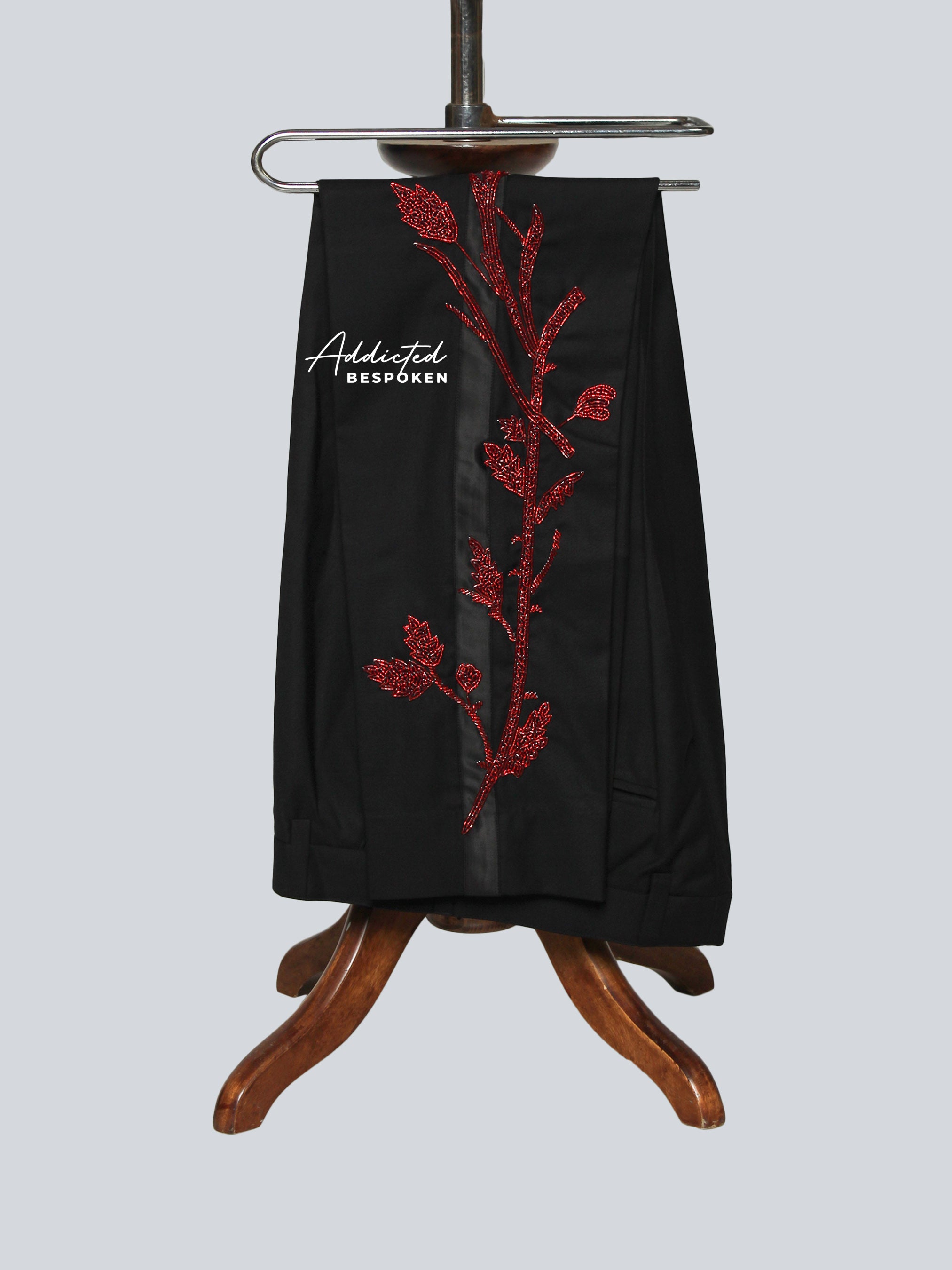 Rhinestone Floral Embroidered Suit