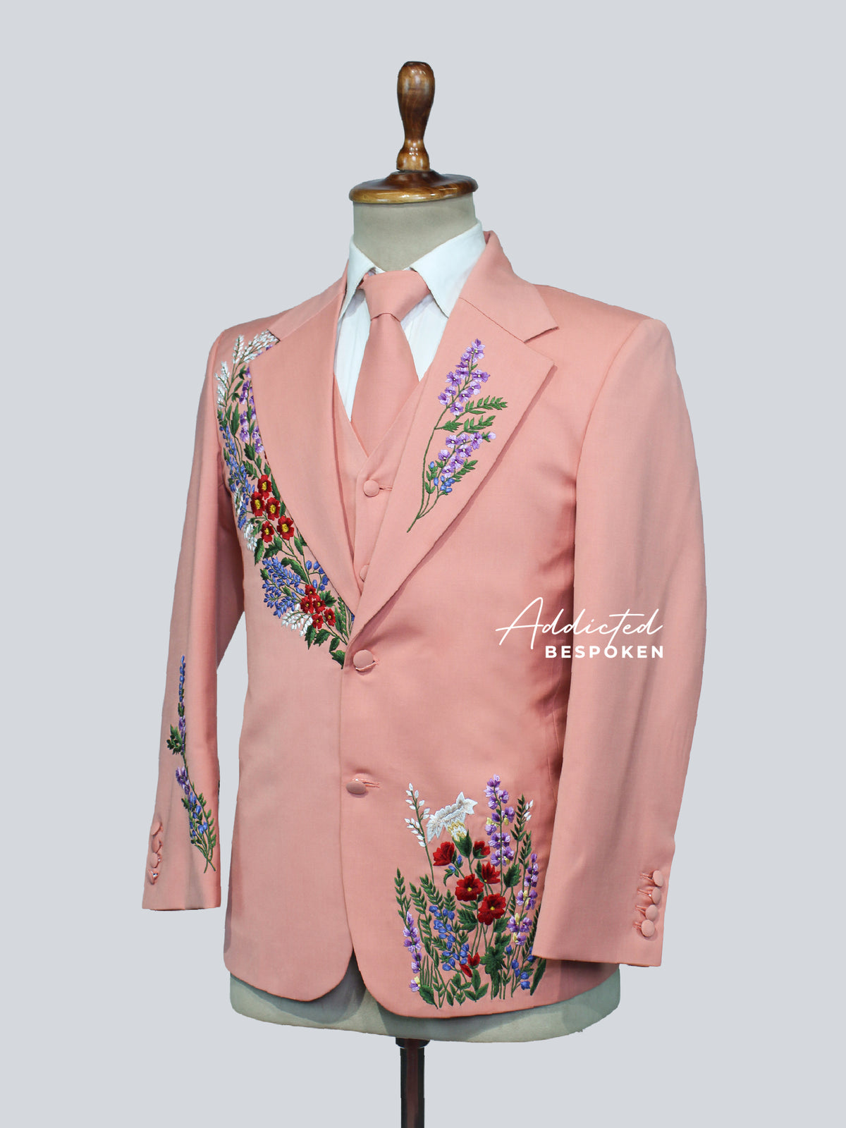 Men’s Blush Floral Suit Addicted Bespoken